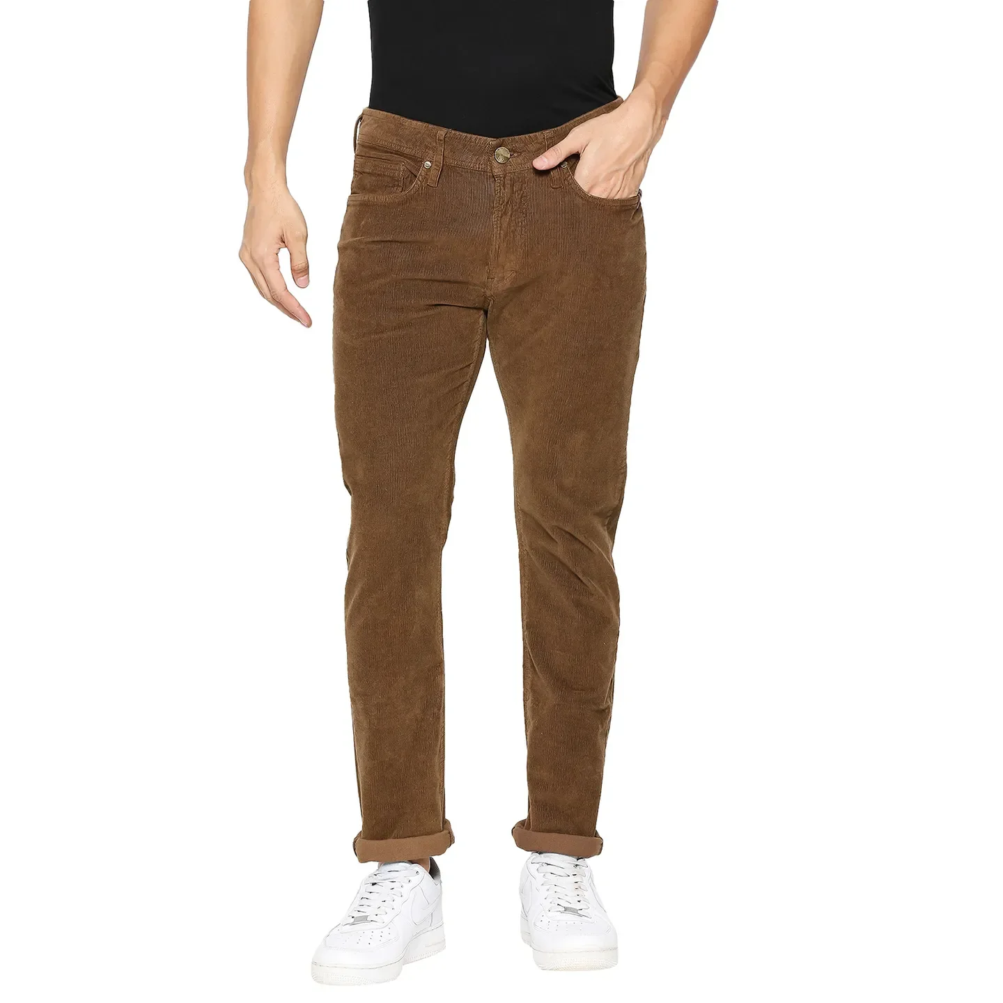Brown Slim Straight Fit Men's Denims by Being Human Clothing