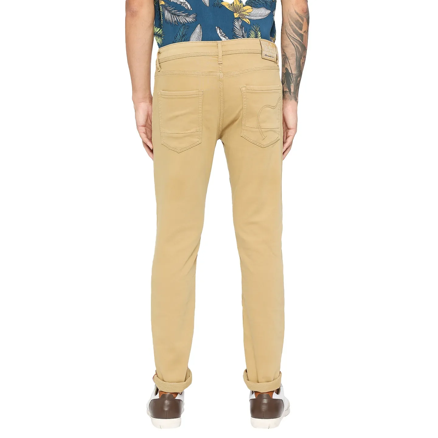Camel Slim Fit Denims For Men By Being Human Clothing - Image 4