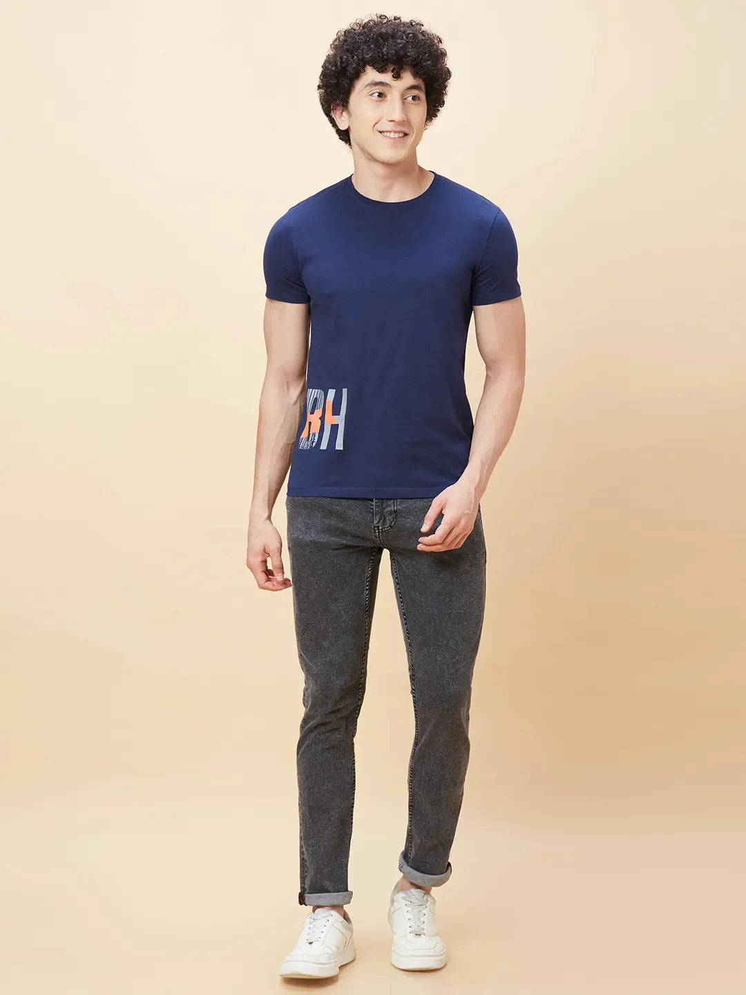 Black Slim Straight Fit Men's Denims by Being Human Clothing - Image 2