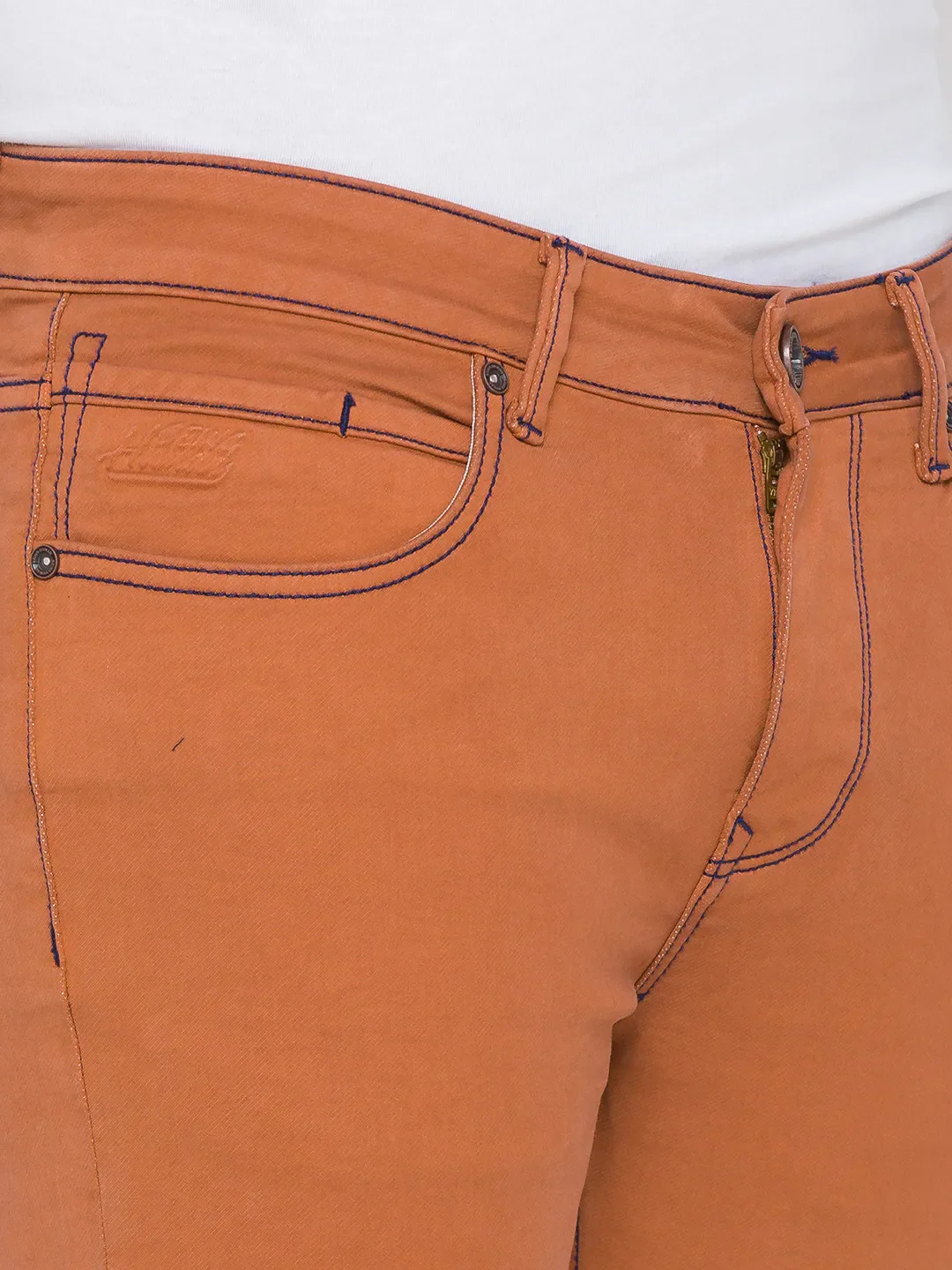 Brown Slim Straight Fit Men's Denims by Being Human Clothing - Image 5