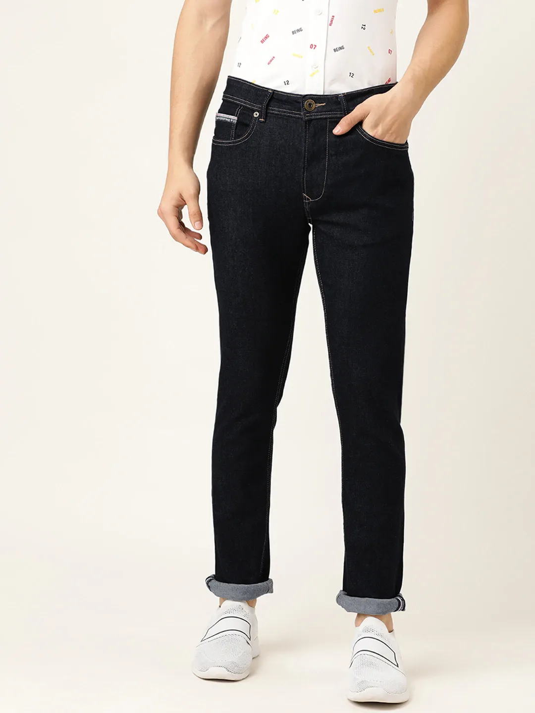 Blue Slim Straight Fit Men's Denims by Being Human Clothing