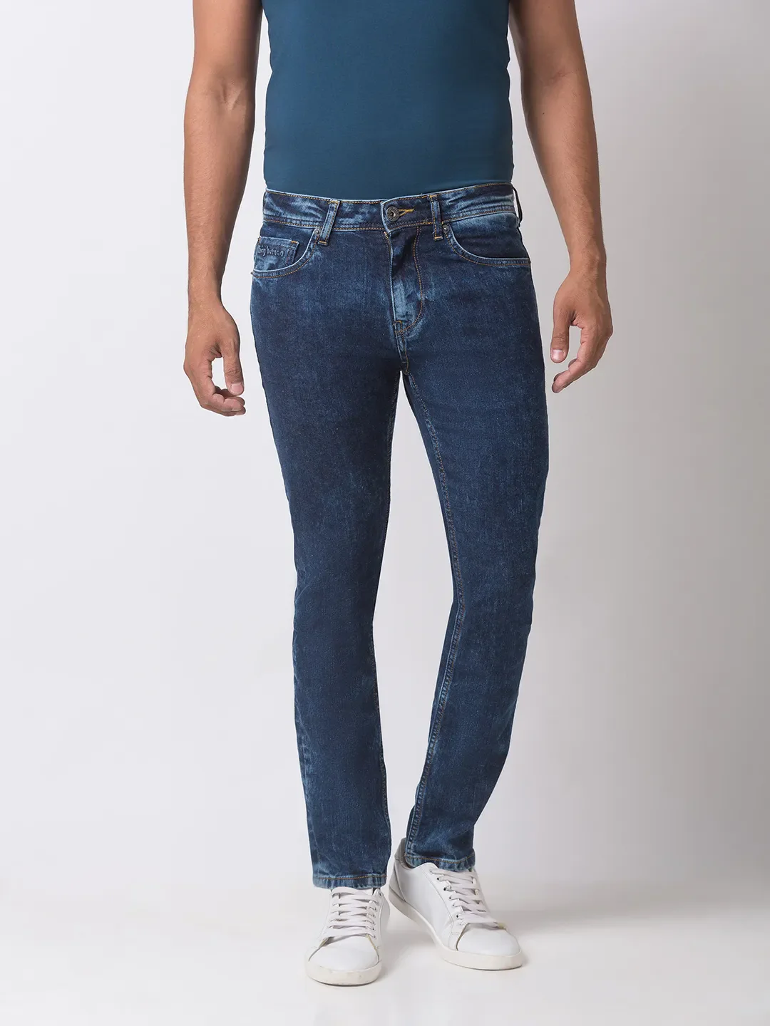 Blue Slim Straight Fit Men's Denims by Being Human Clothing