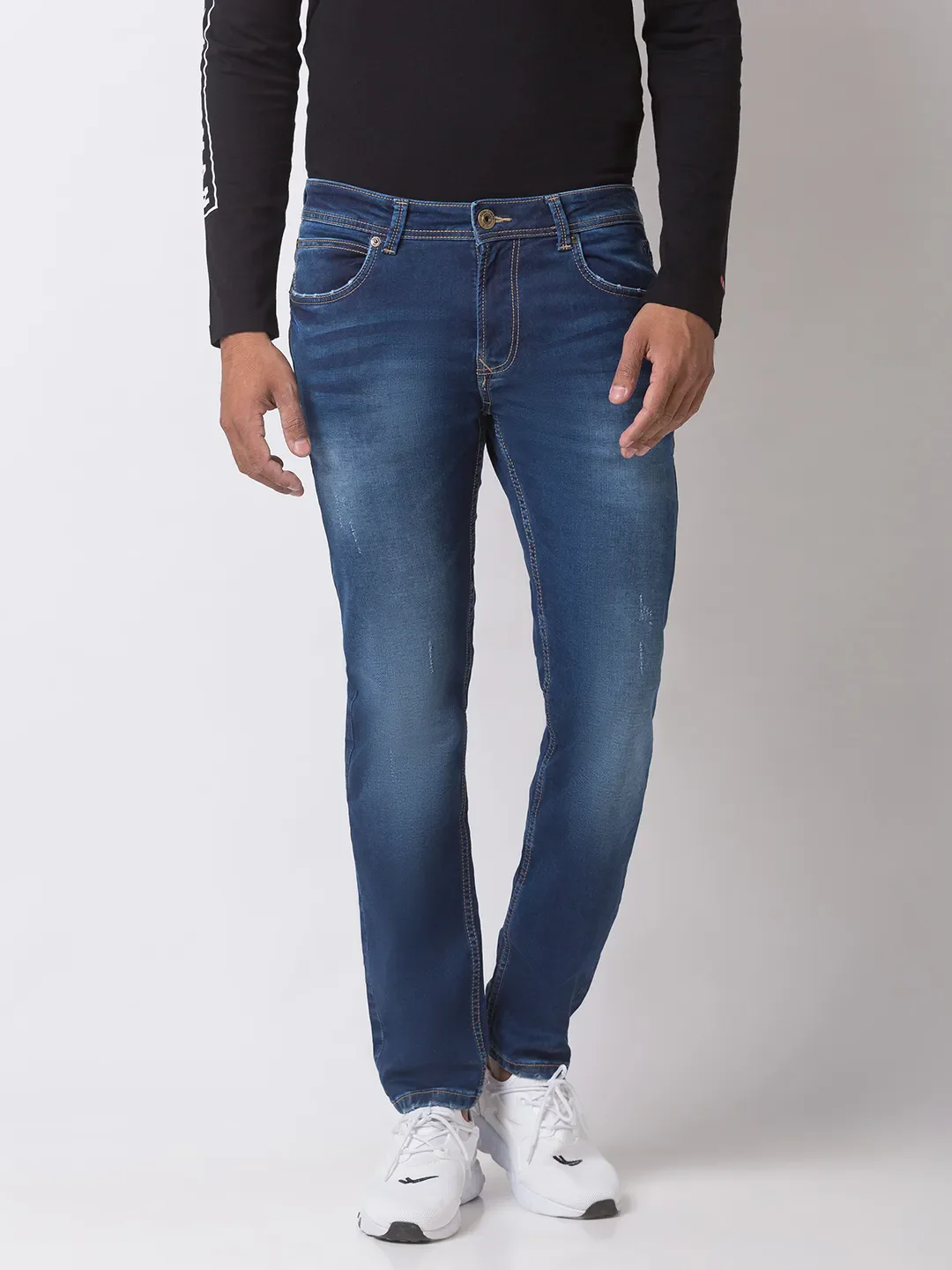 Blue Slim Straight Fit Men's Denims by Being Human Clothing
