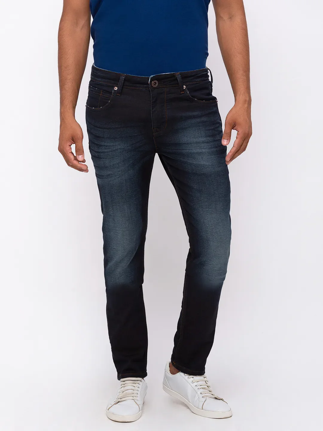 Blue Slim Straight Fit Men's Denims by Being Human Clothing
