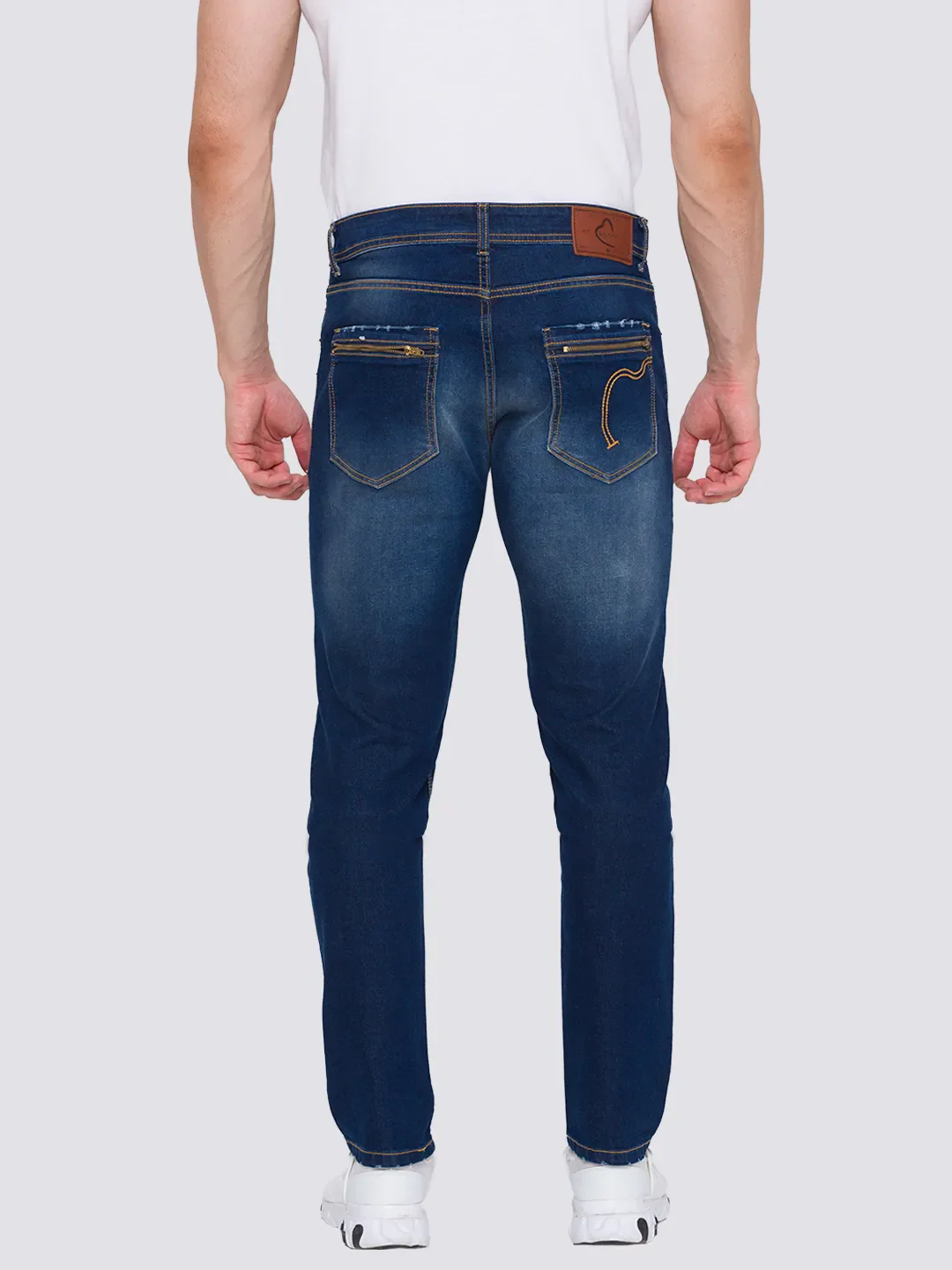 Blue Slim Straight Fit Men's Denims by Being Human Clothing - Image 4