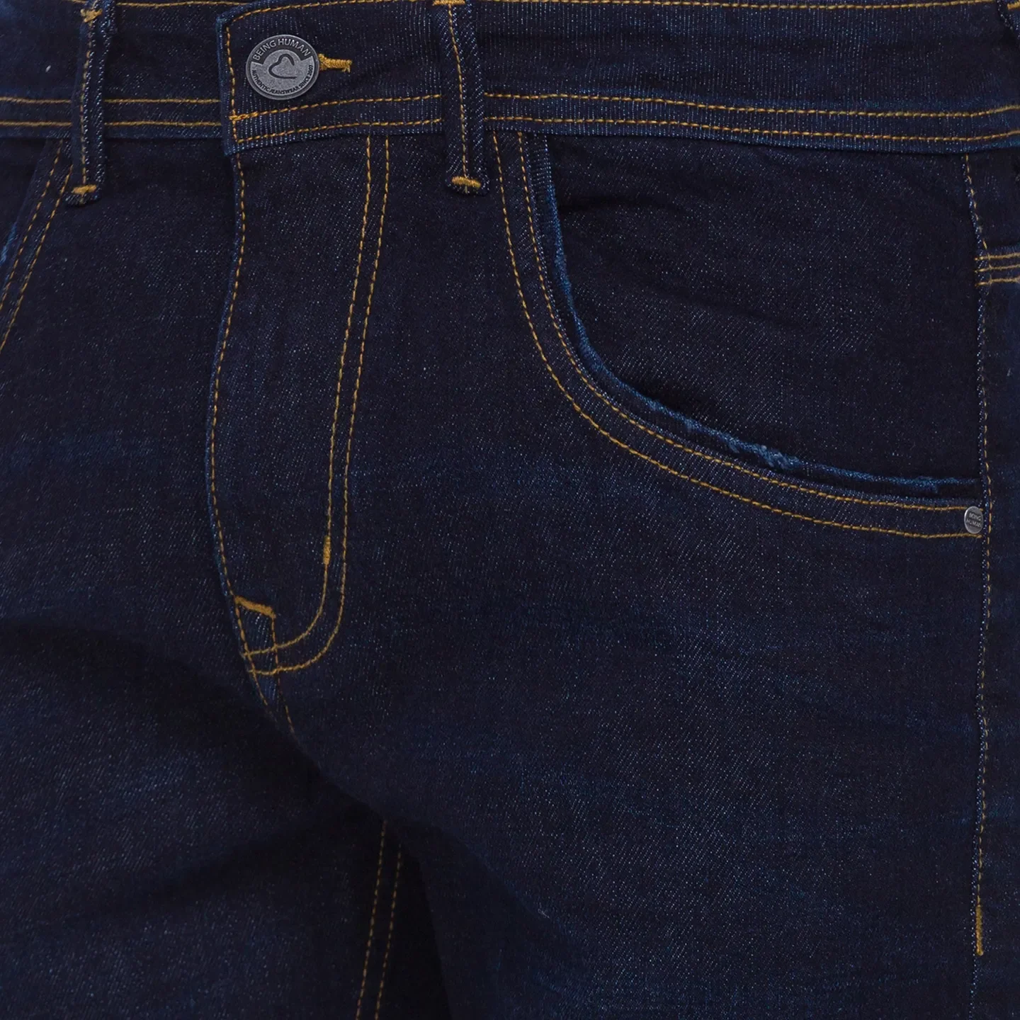 Blue Slim Straight Fit Men's Denims by Being Human Clothing - Image 3