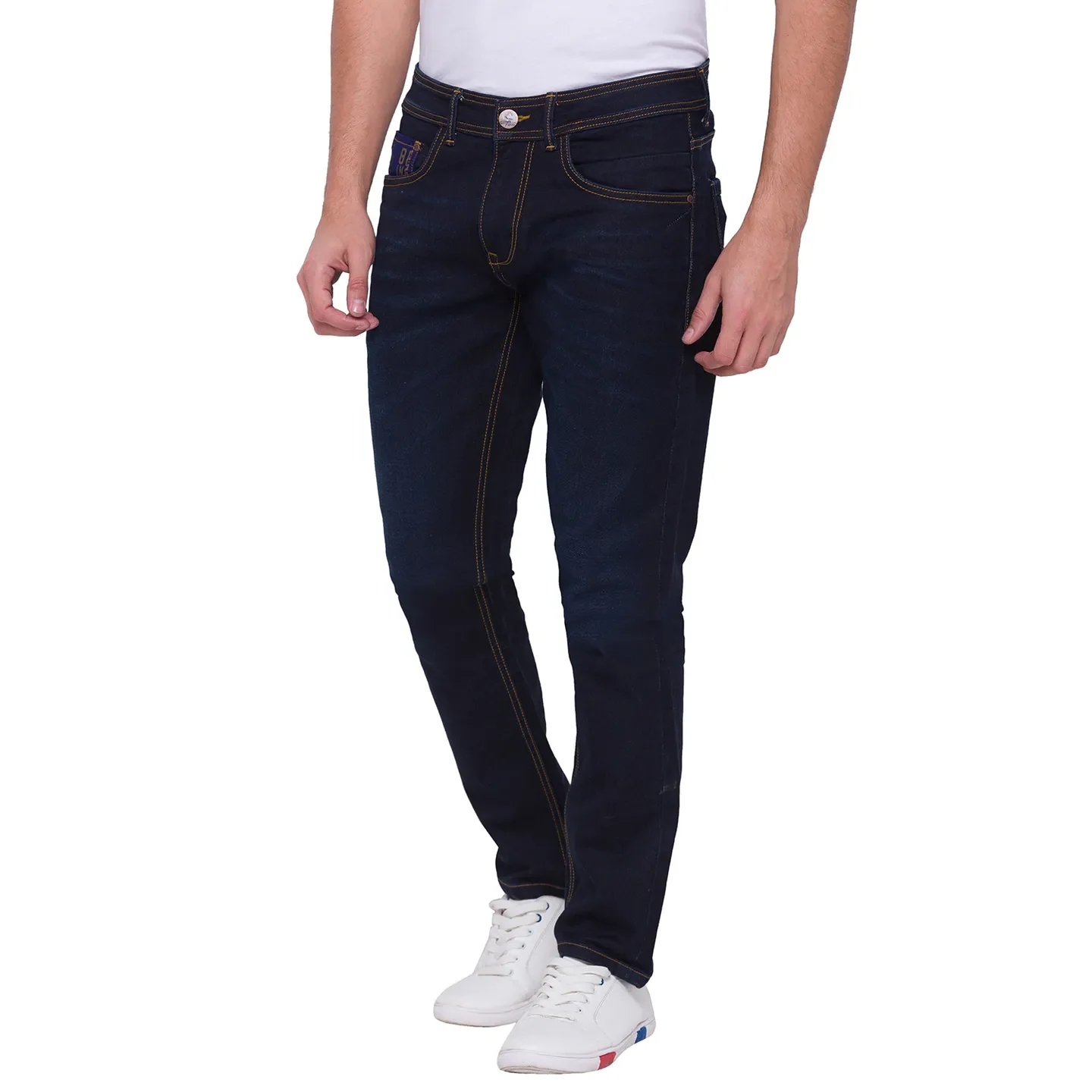 Blue Slim Straight Fit Men's Denims by Being Human Clothing - Image 3