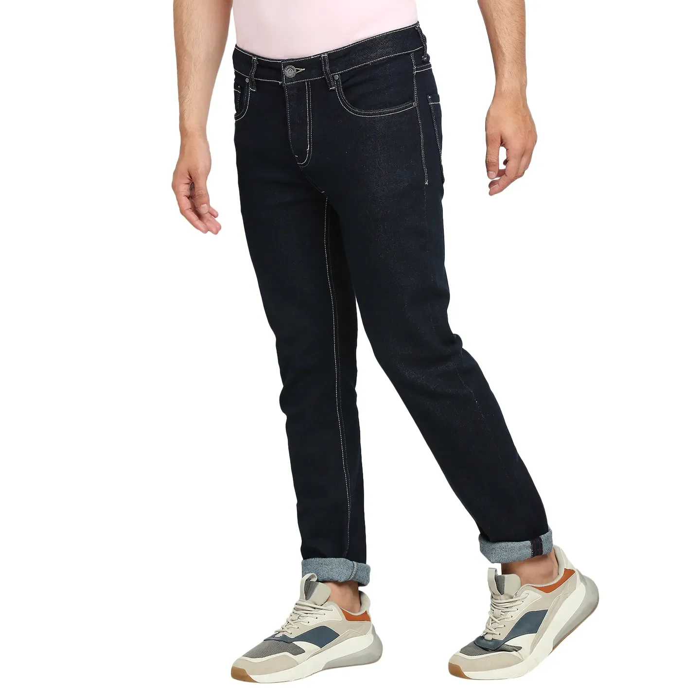 Blue Slim Straight Fit Men's Denims by Being Human Clothing - Image 2