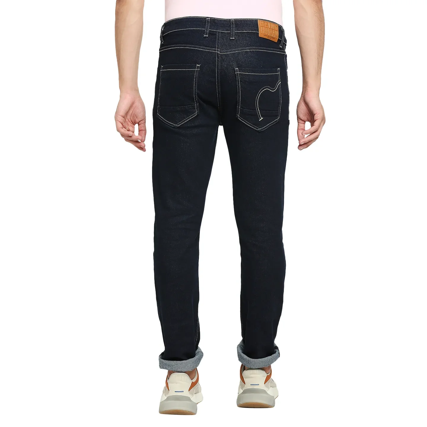 Blue Slim Straight Fit Men's Denims by Being Human Clothing - Image 3