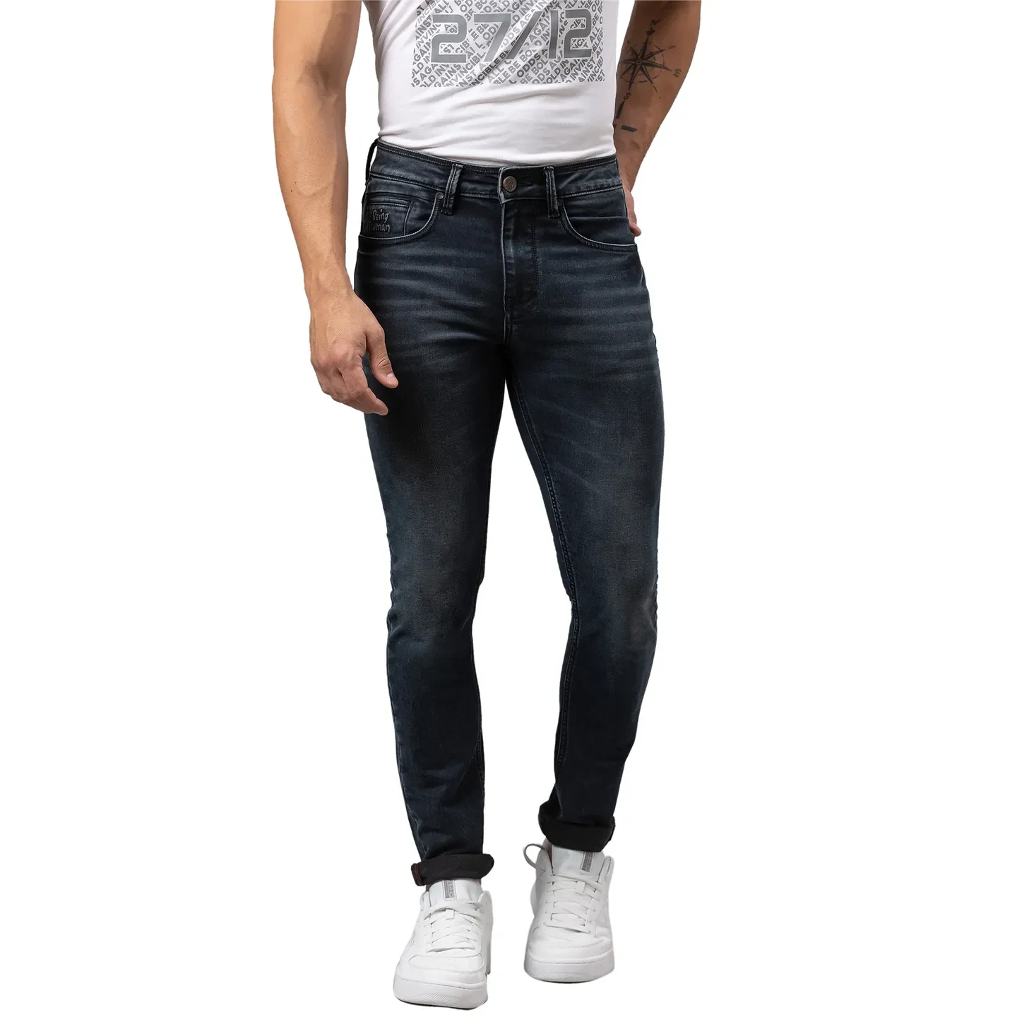 Blue Slim Straight Fit Men's Denims by Being Human Clothing