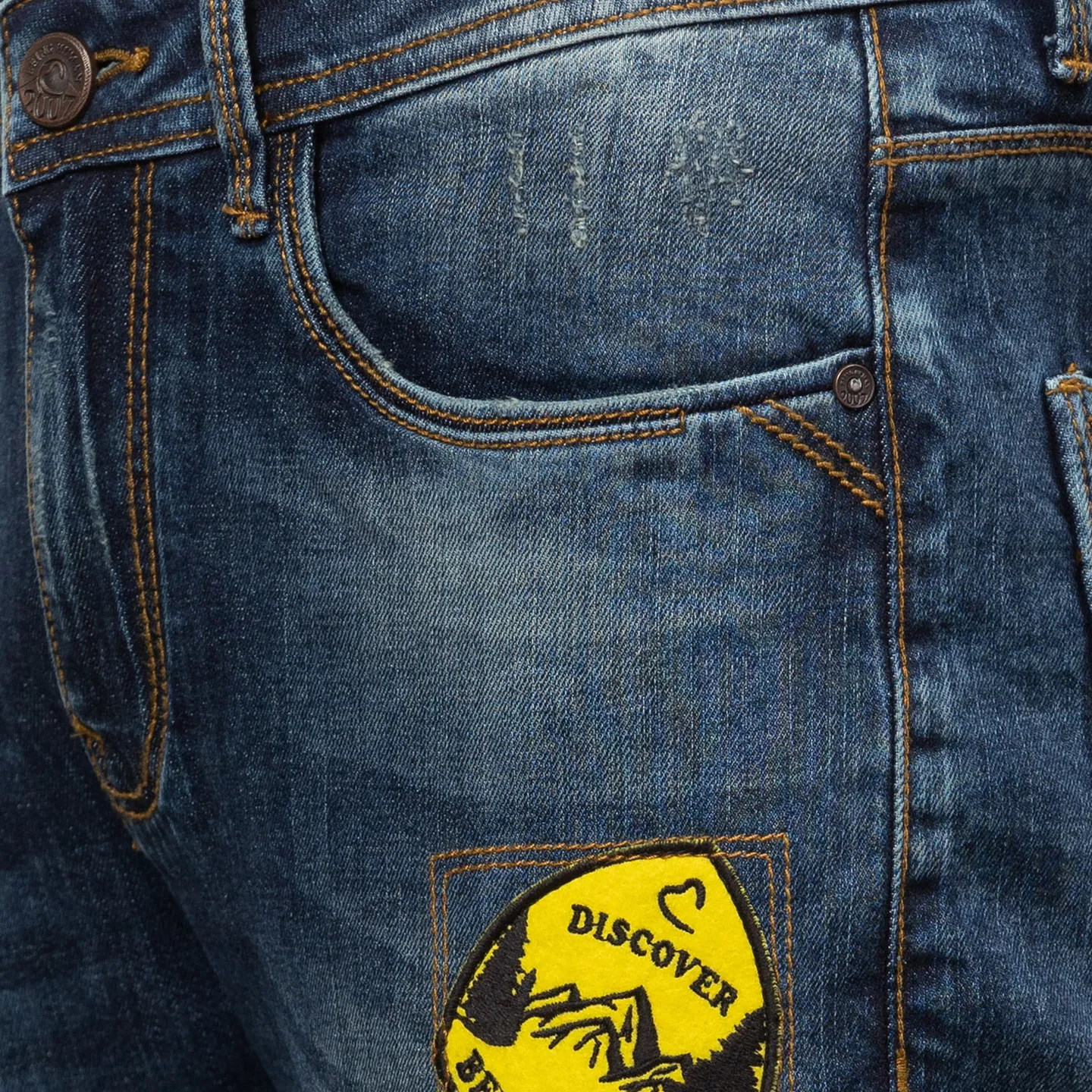 Blue Slim Straight Fit Men's Denims by Being Human Clothing - Image 5