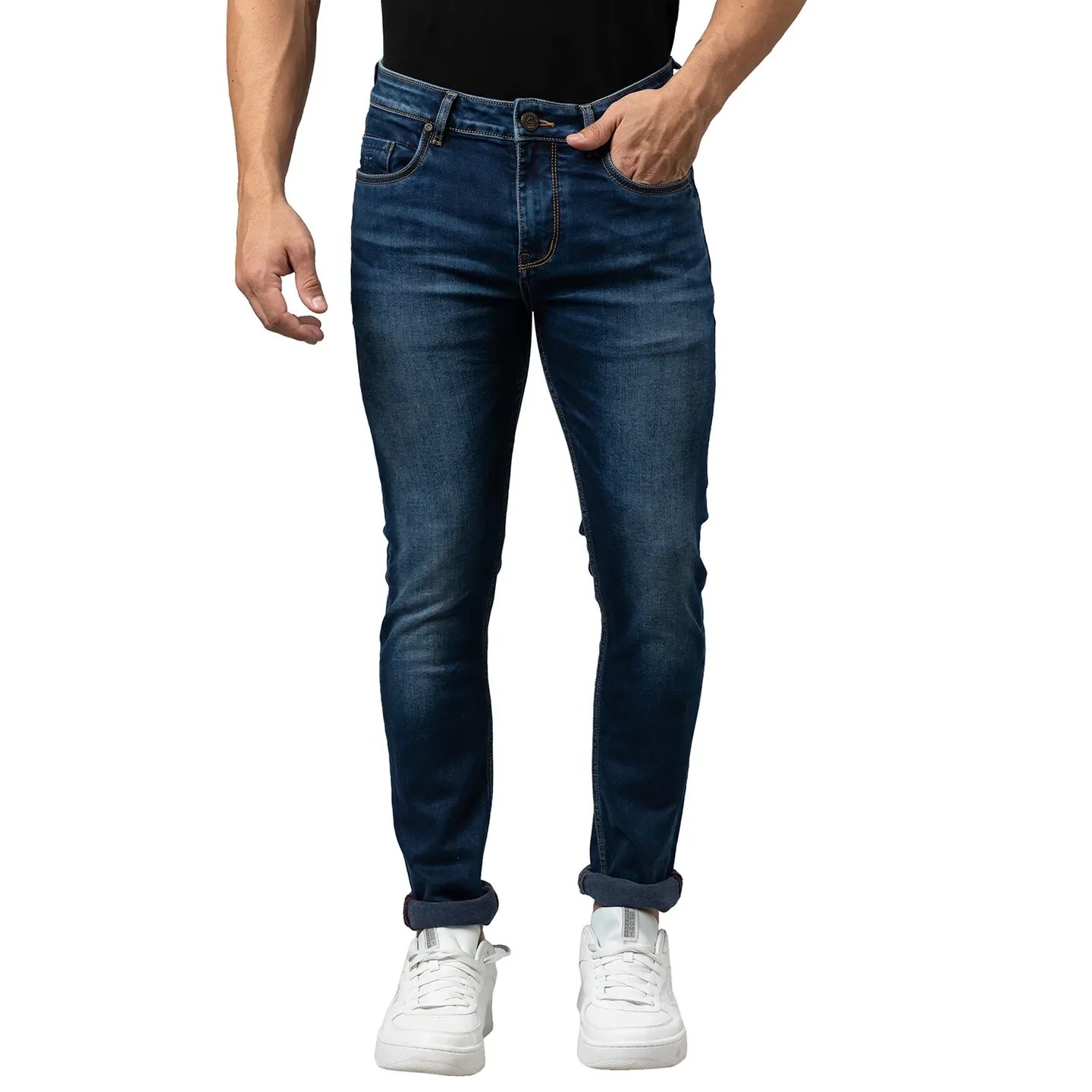 Blue Slim Straight Fit Men's Denims by Being Human Clothing