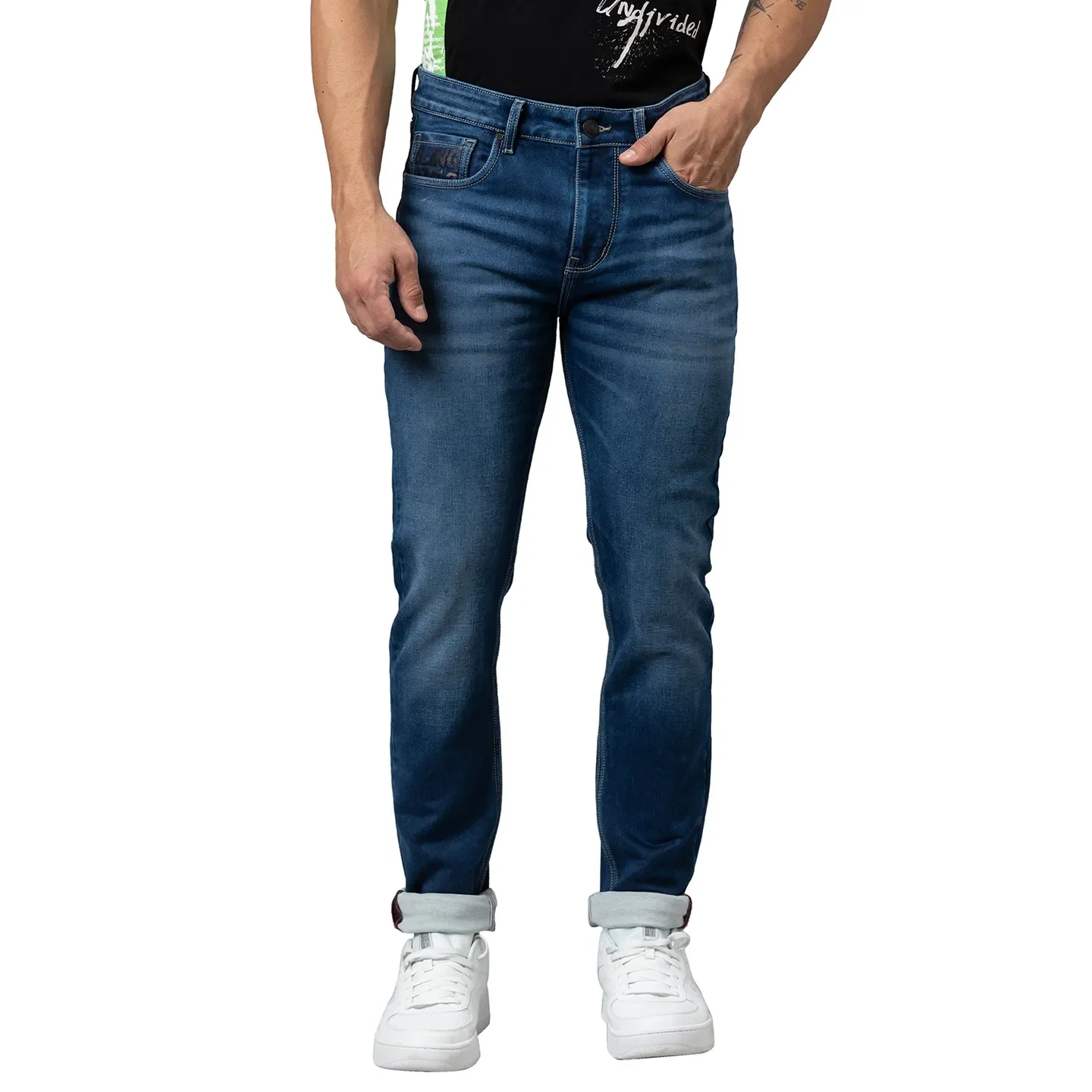 Blue Slim Straight Fit Men's Denims by Being Human Clothing