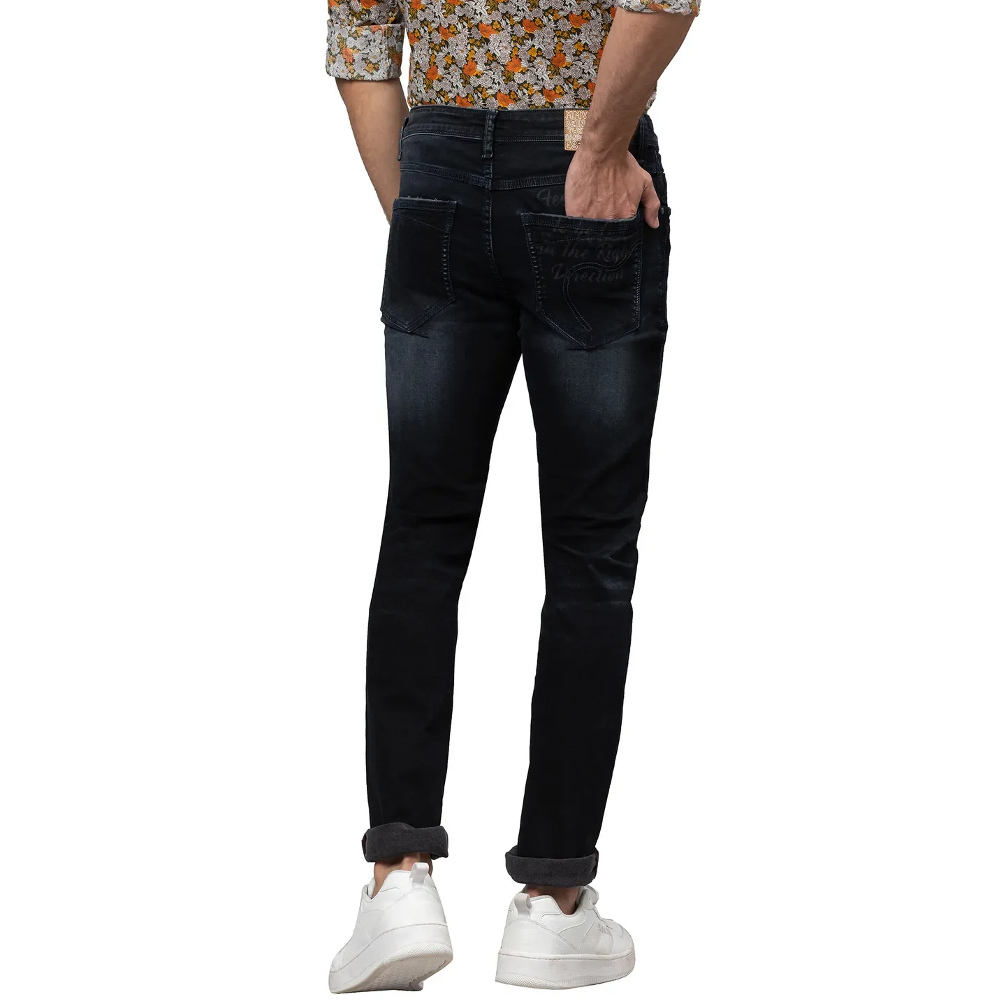 Blue Slim Straight Fit Men's Denims by Being Human Clothing - Image 3