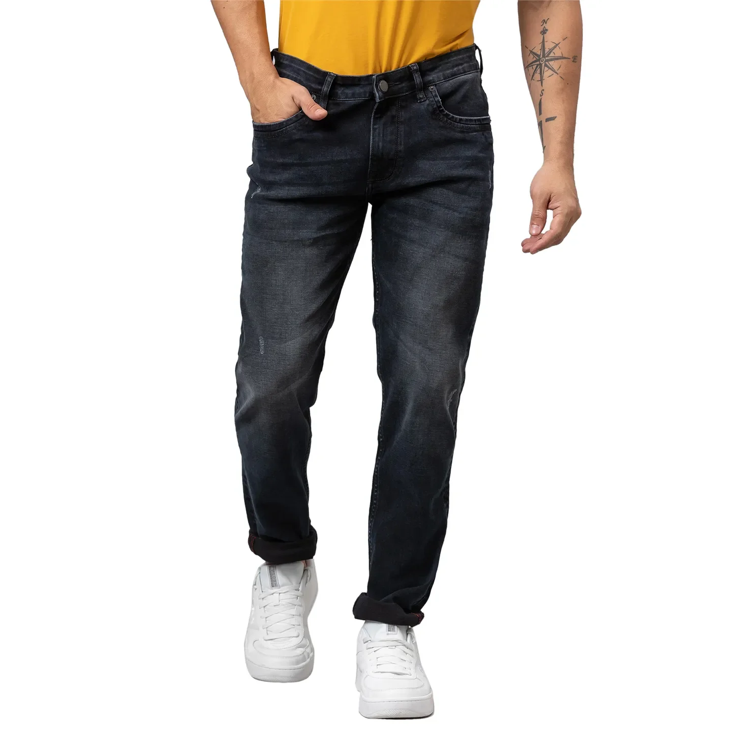 Blue Slim Straight Fit Men's Denims by Being Human Clothing