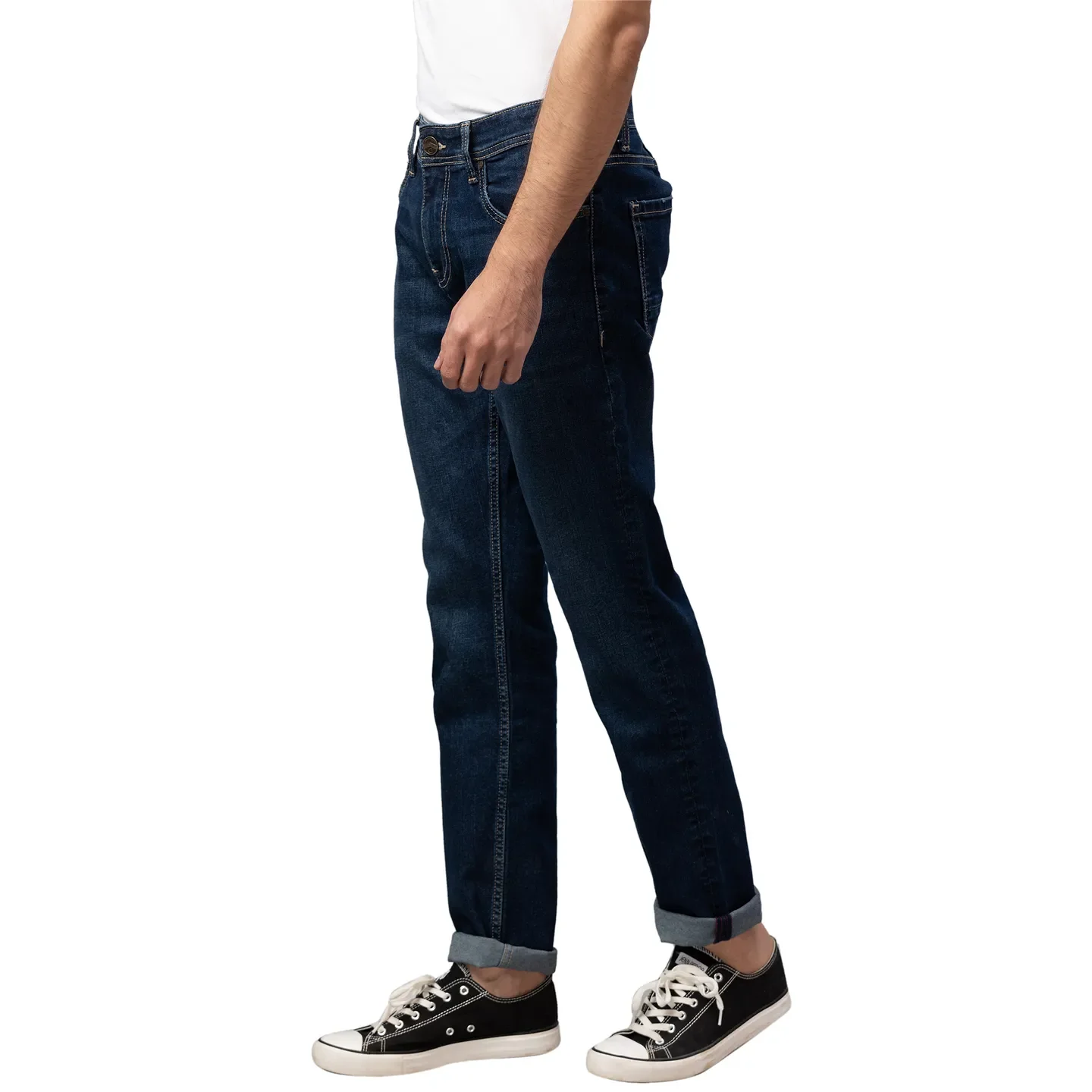 Blue Slim Straight Fit Men's Denims by Being Human Clothing - Image 4