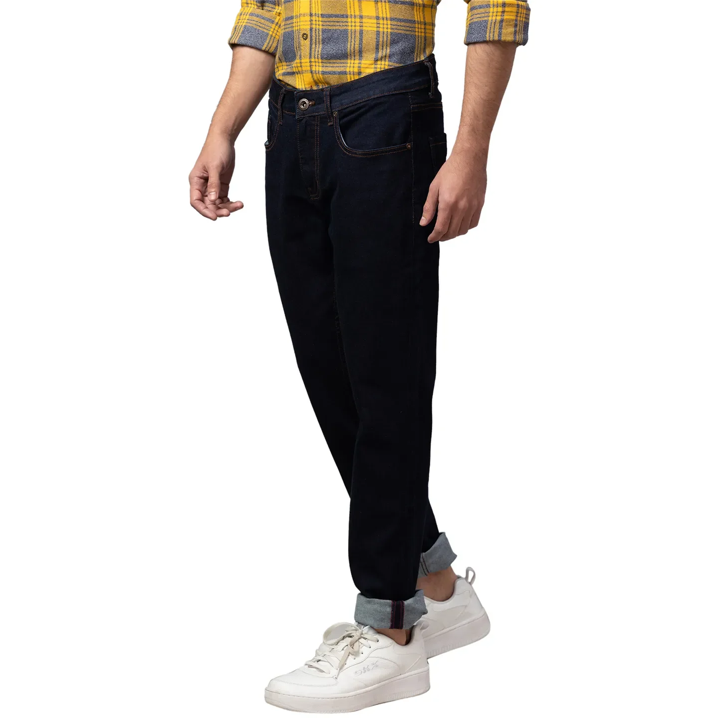 Blue Slim Straight Fit Men's Denims by Being Human Clothing - Image 4