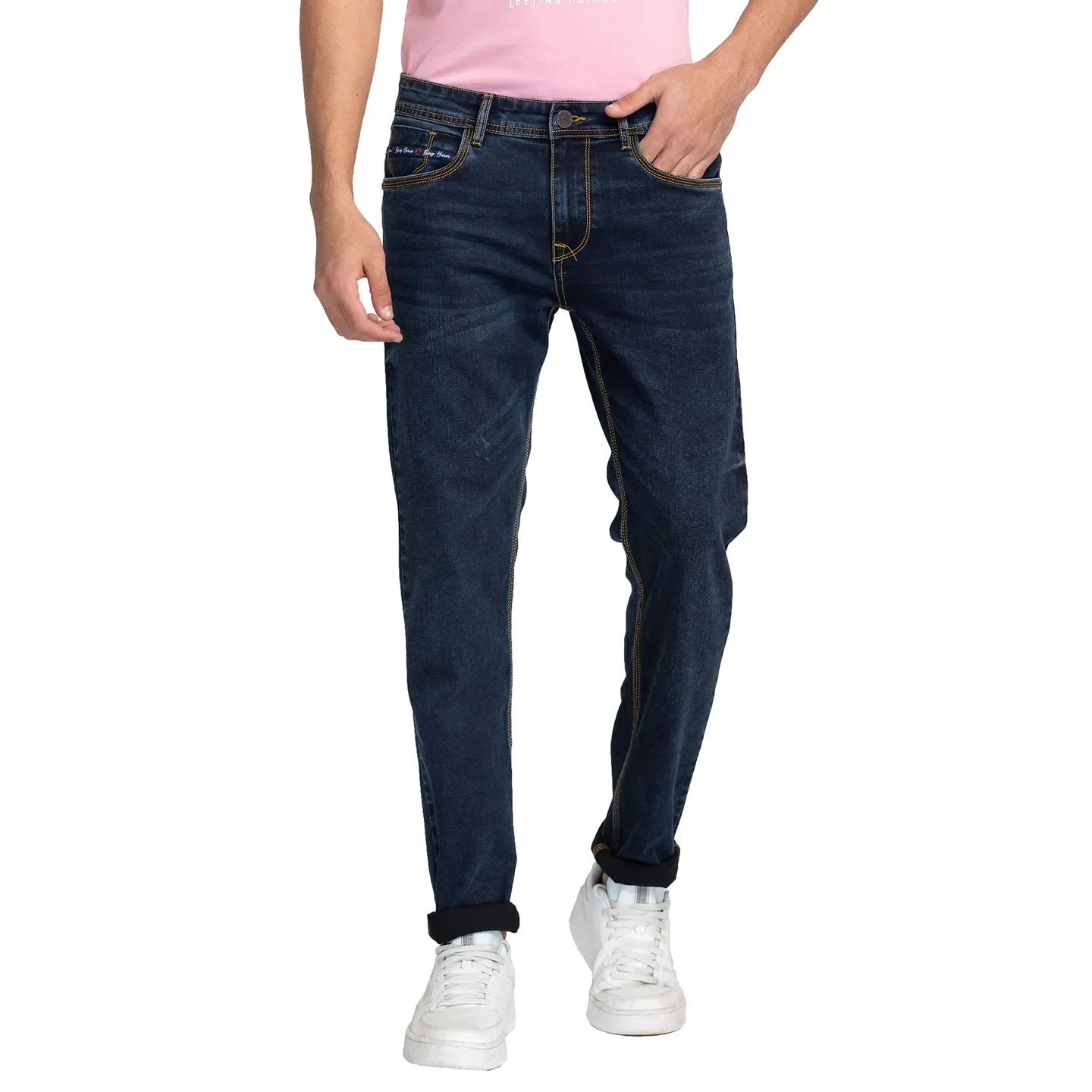 Blue Slim Straight Fit Men's Denims by Being Human Clothing