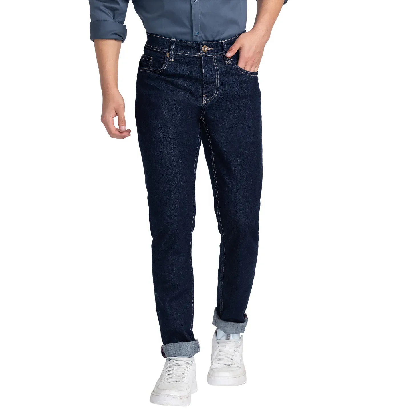Blue Slim Straight Fit Men's Denims by Being Human Clothing