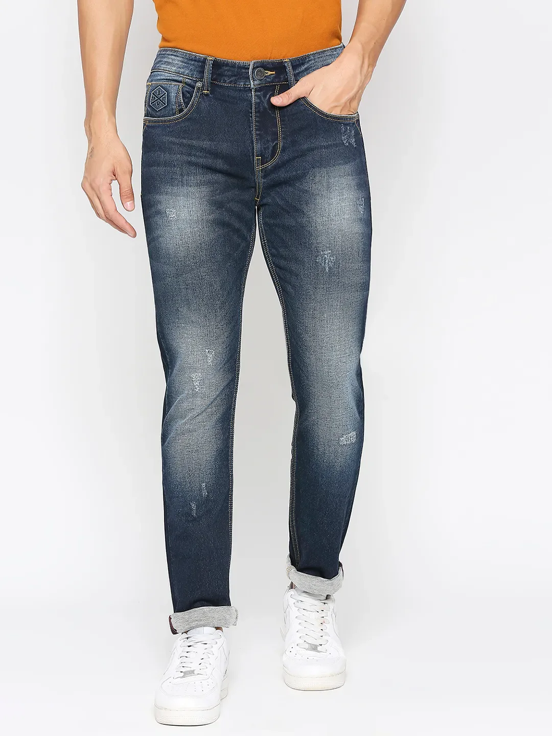 Blue Slim Straight Fit Men's Denims by Being Human Clothing