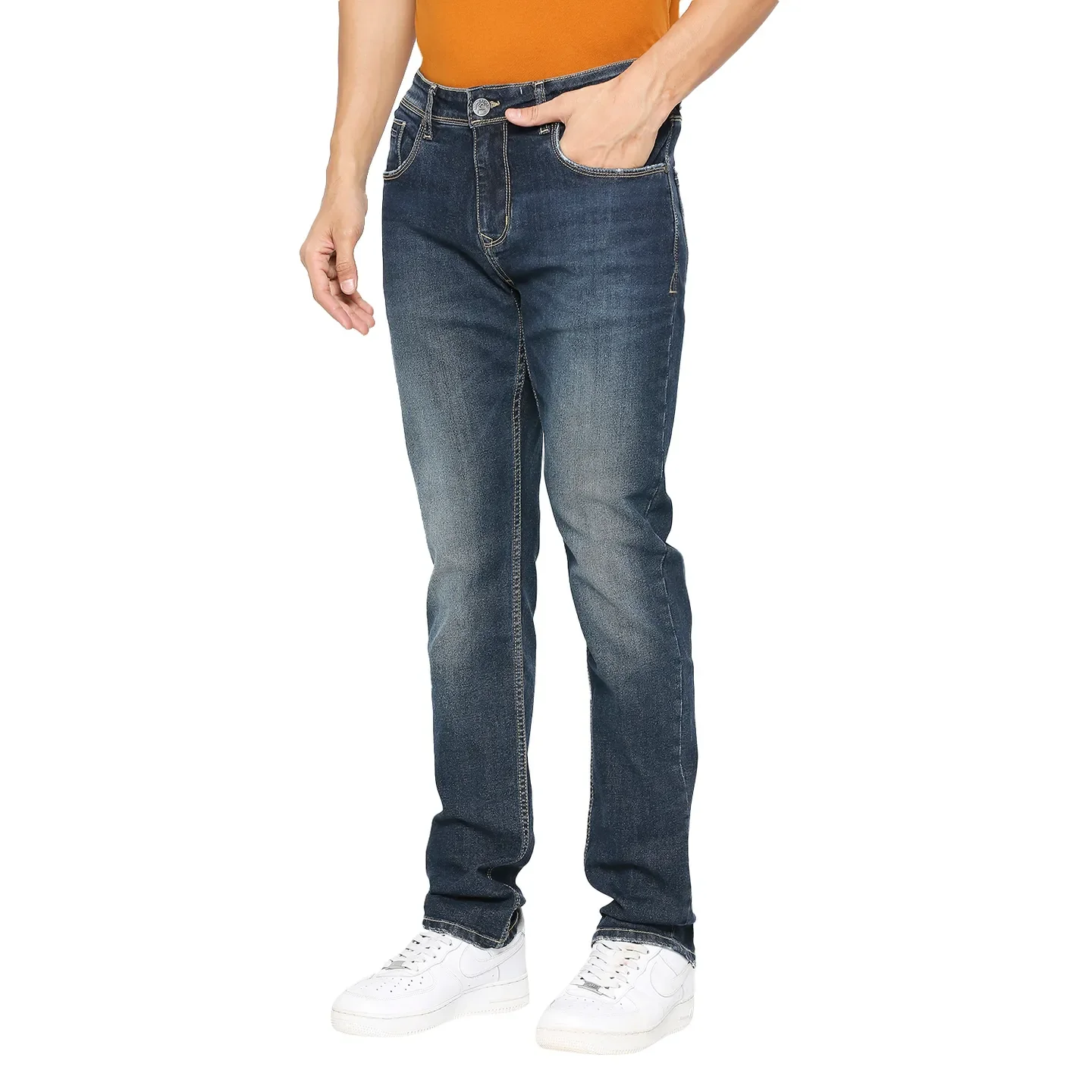 Blue Slim Straight Fit Men's Denims by Being Human Clothing - Image 2