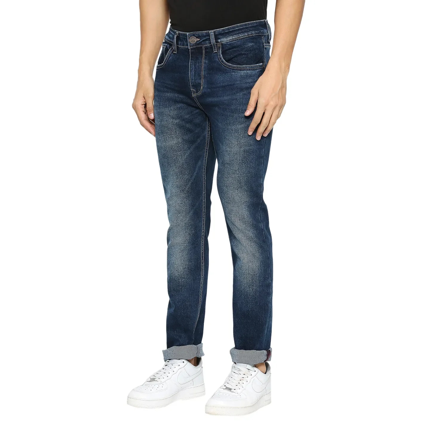 Blue Slim Straight Fit Men's Denims by Being Human Clothing - Image 2