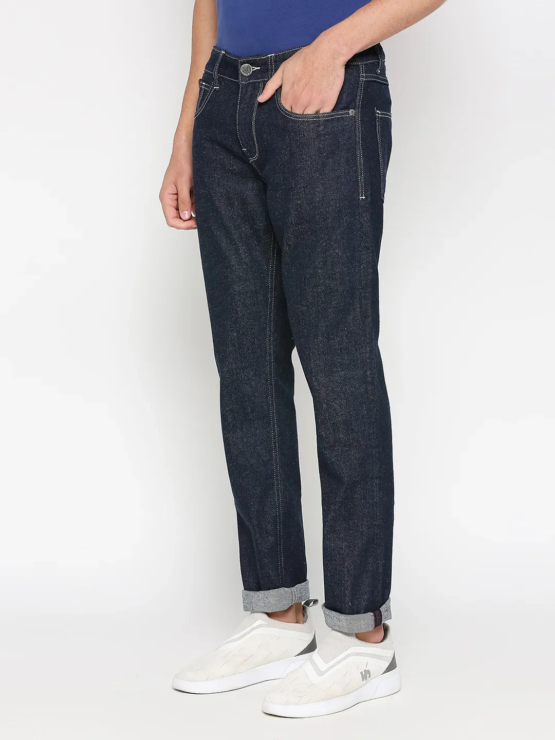 Blue Slim Straight Fit Men's Denims by Being Human Clothing - Image 2