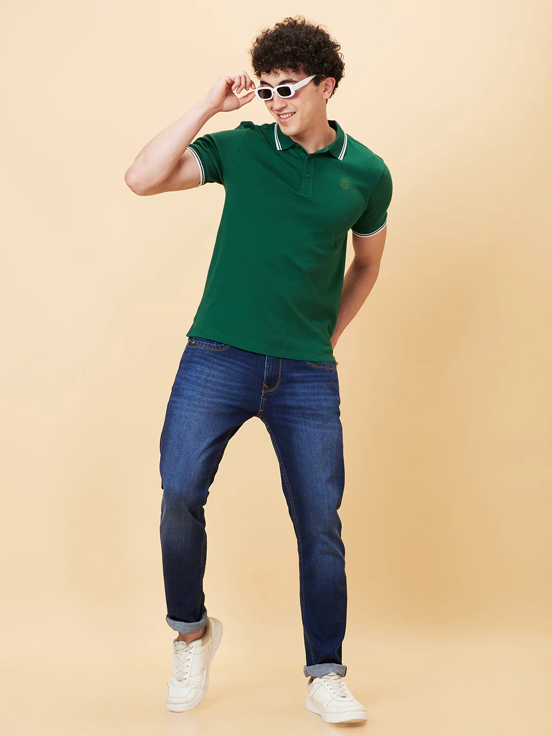 Dark Blue Slim Fit Denims For Men By Being Human Clothing - Image 2