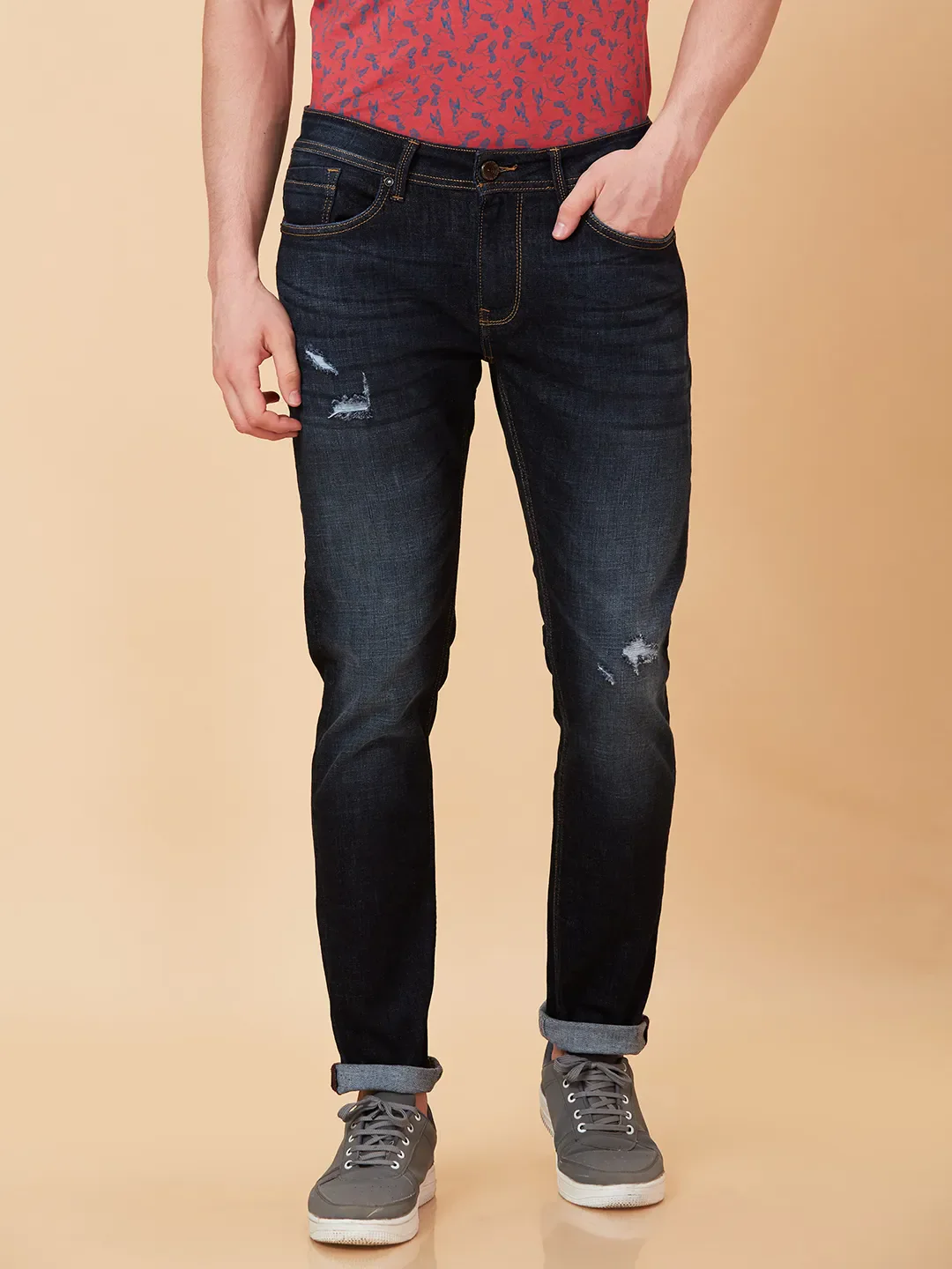 Blue Slim Fit Men's Denims by Being Human Clothing