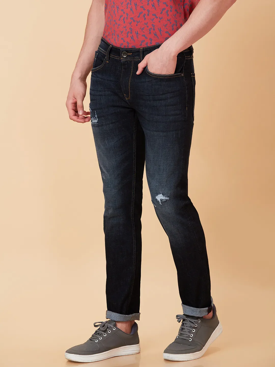 Blue Slim Fit Men's Denims by Being Human Clothing - Image 4
