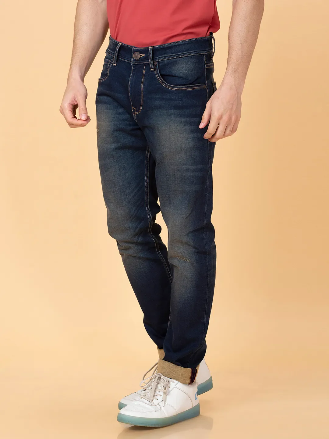 Blue Slim Fit Men's Denims by Being Human Clothing - Image 4