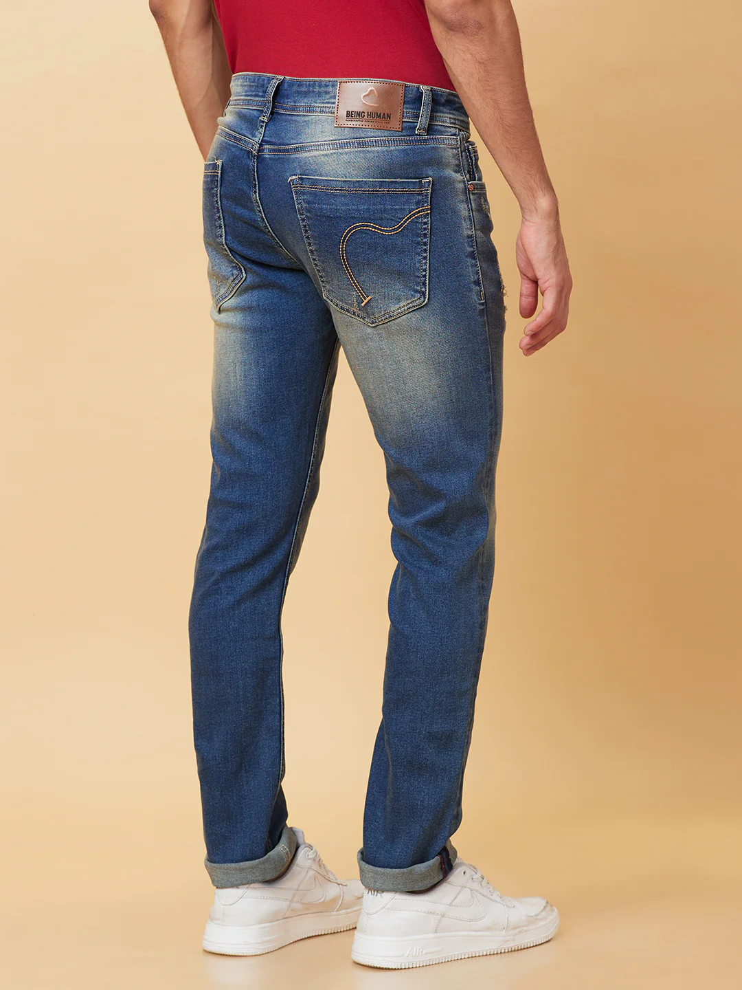 Dark Blue Slim Fit Denims For Men By Being Human Clothing - Image 3