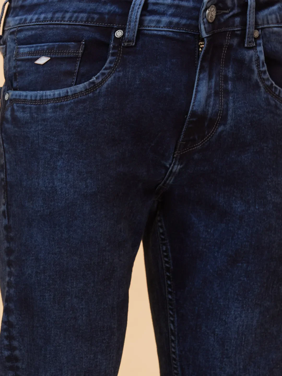 Dark Blue Slim Fit Denims For Men By Being Human Clothing - Image 5