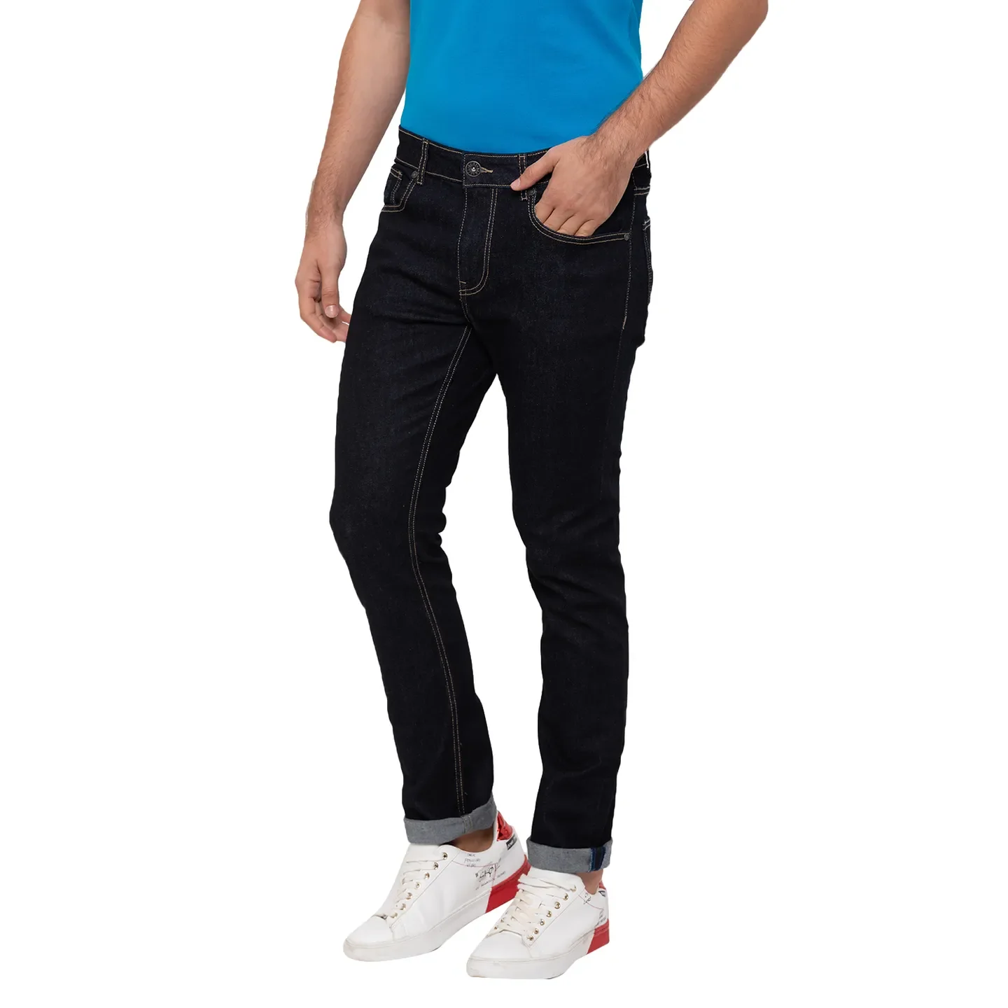 Blue Slim Straight Fit  Men's Denims by Being Human Clothing - Image 3