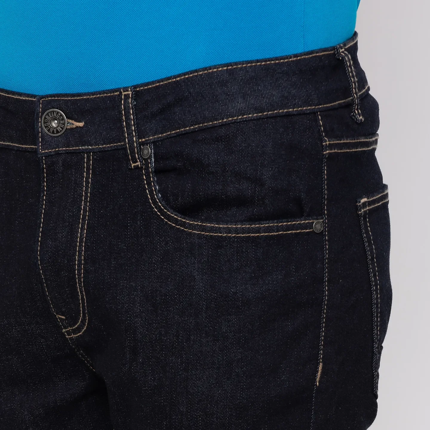 Blue Slim Straight Fit  Men's Denims by Being Human Clothing - Image 4