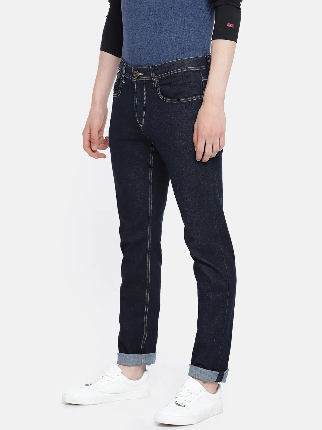 Blue Slim Straight Fit Men's Denims by Being Human Clothing - Image 2