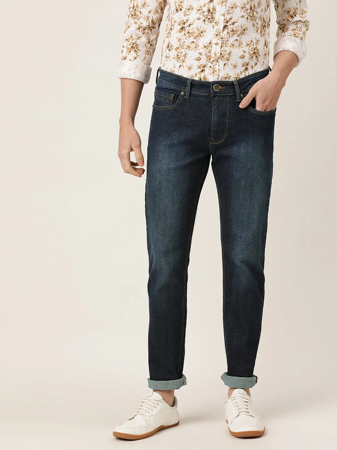 Blue Slim Straight Fit Men's Denims by Being Human Clothing
