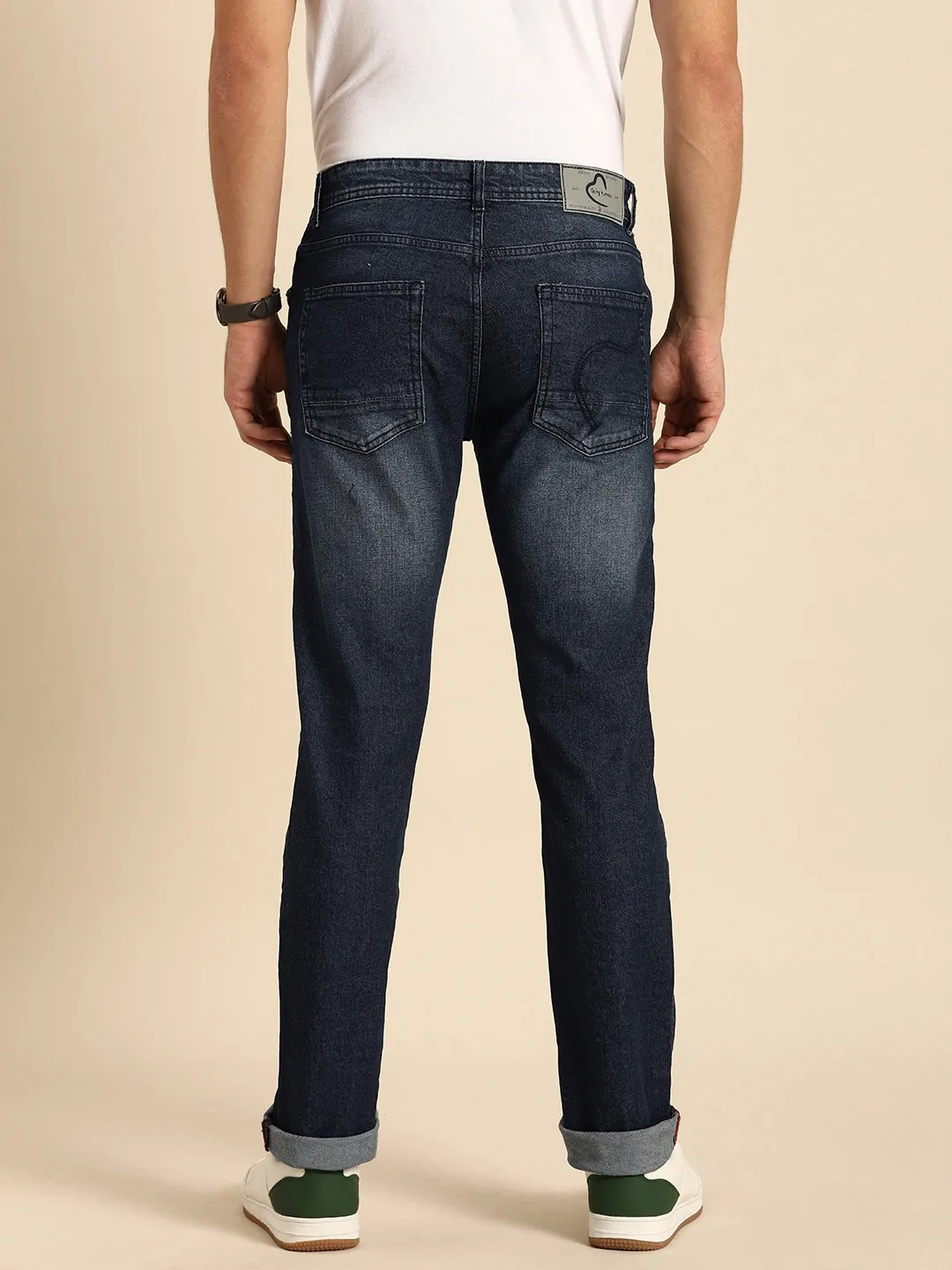 Blue Slim Straight Fit Men's Denims by Being Human Clothing - Image 2