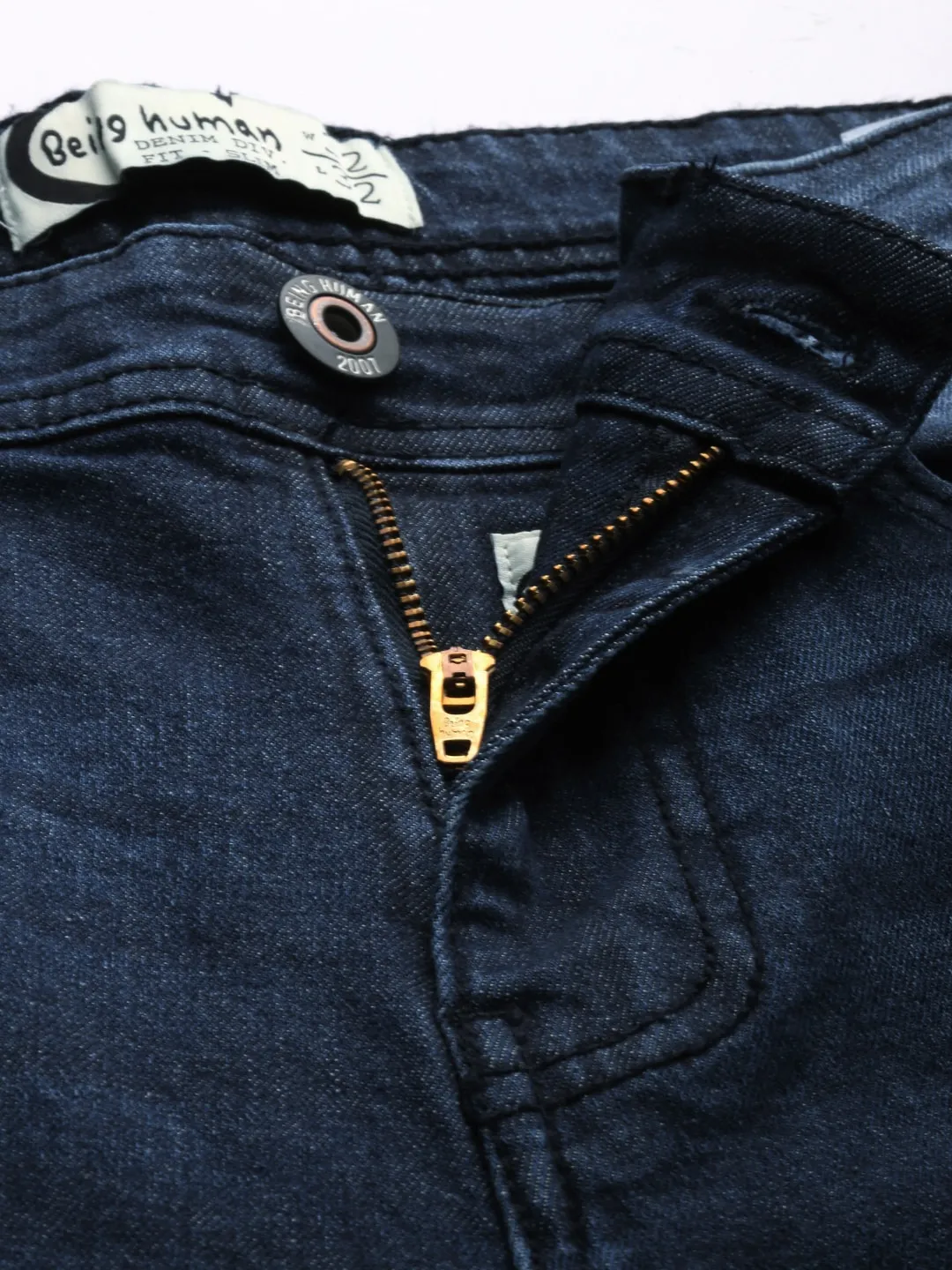 Blue Slim Straight Fit Men's Denims by Being Human Clothing - Image 2