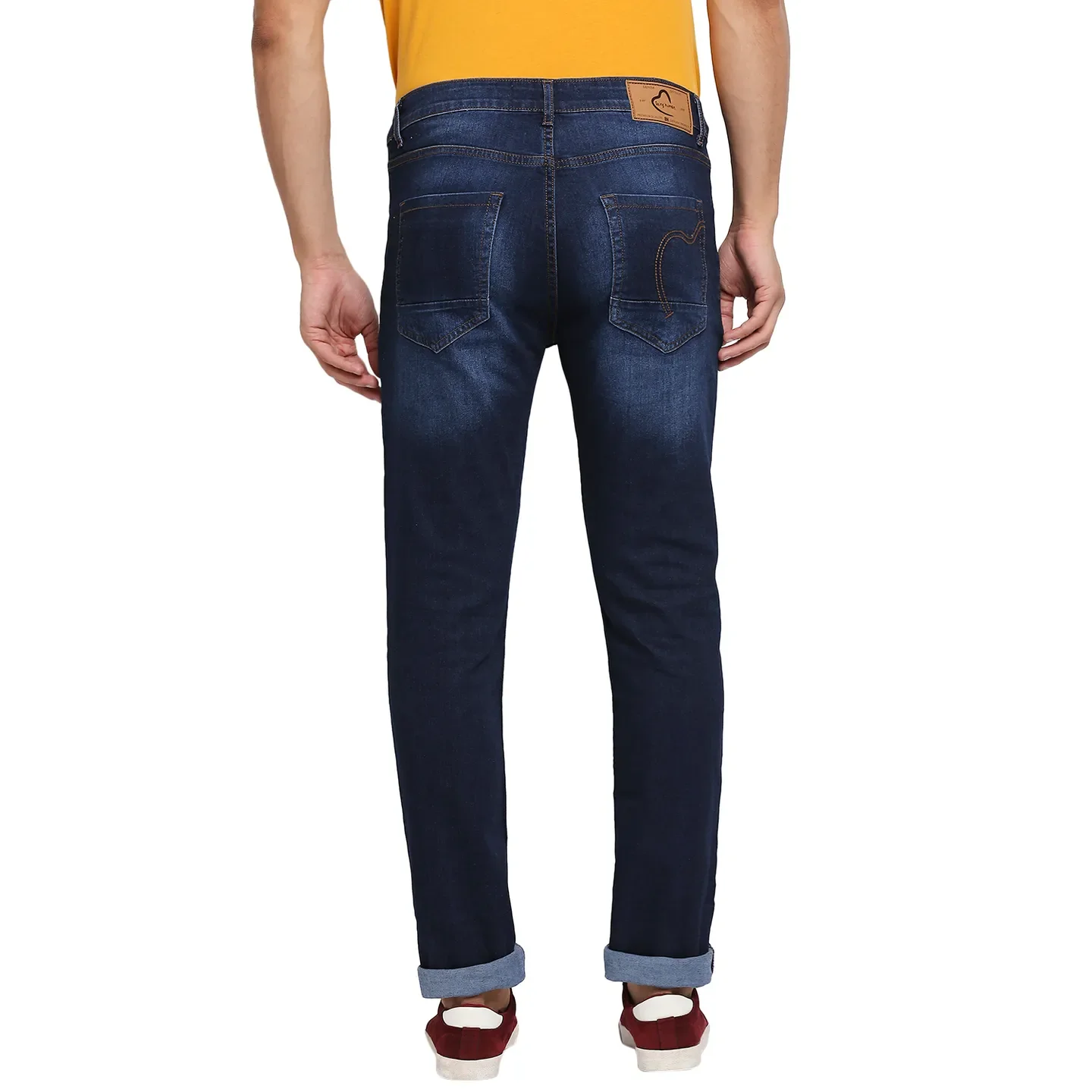 Blue Slim Straight Fit Men's Denims by Being Human Clothing - Image 3
