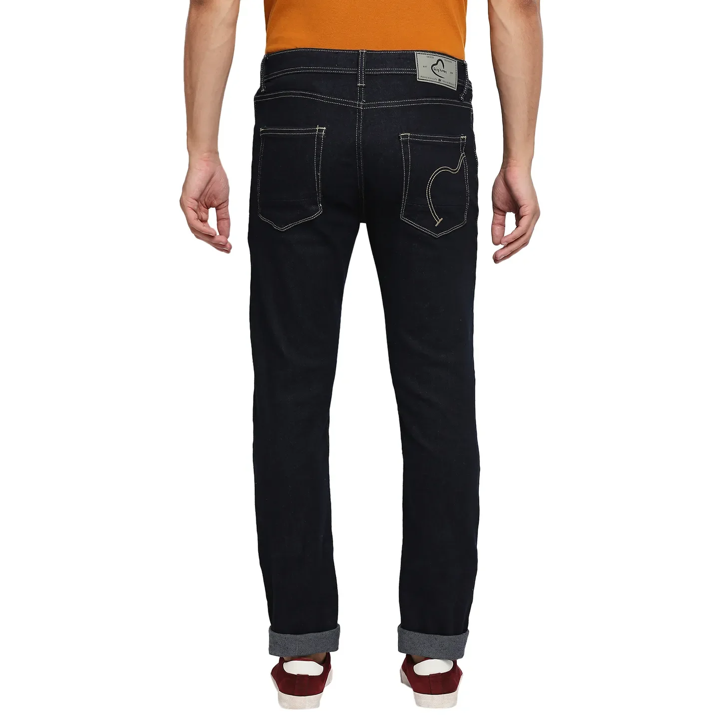 Blue Slim Straight Fit Men's Denims by Being Human Clothing - Image 4