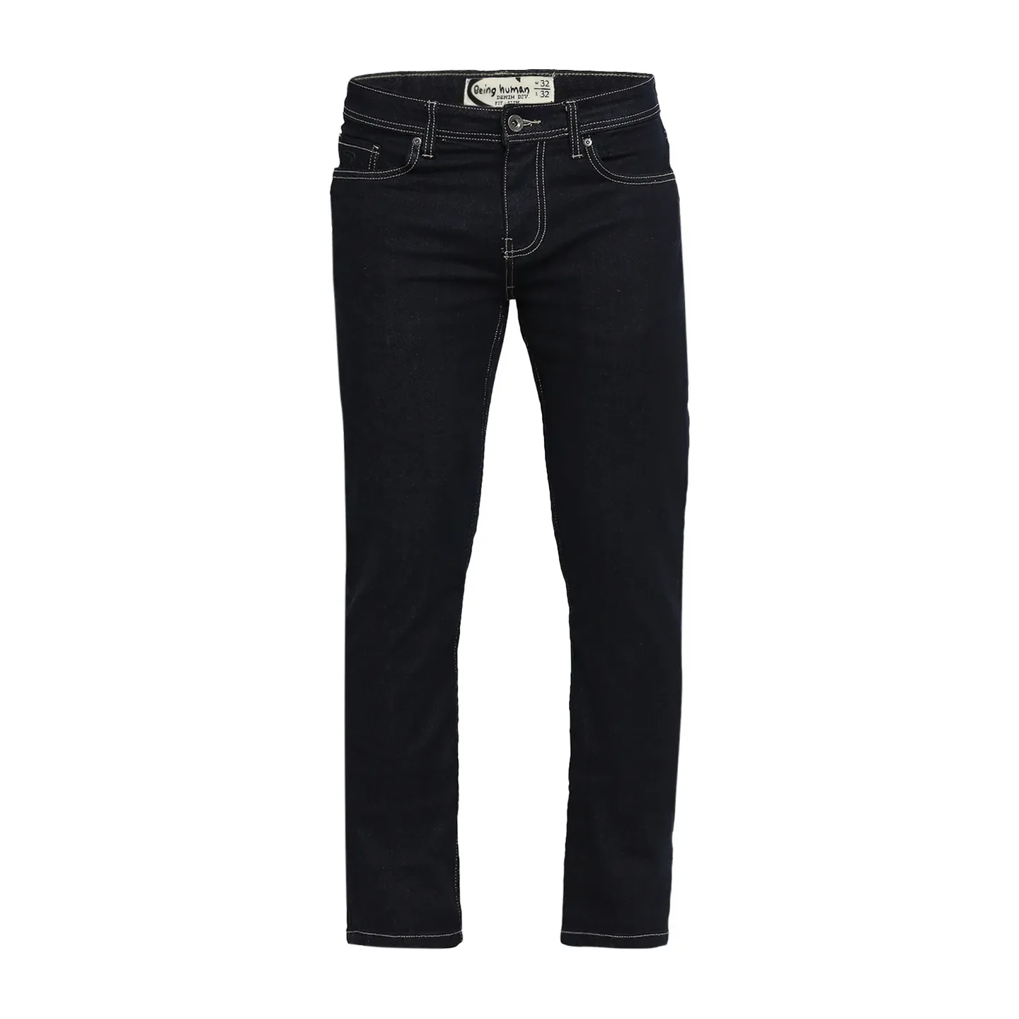 Blue Slim Straight Fit Men's Denims by Being Human Clothing - Image 7