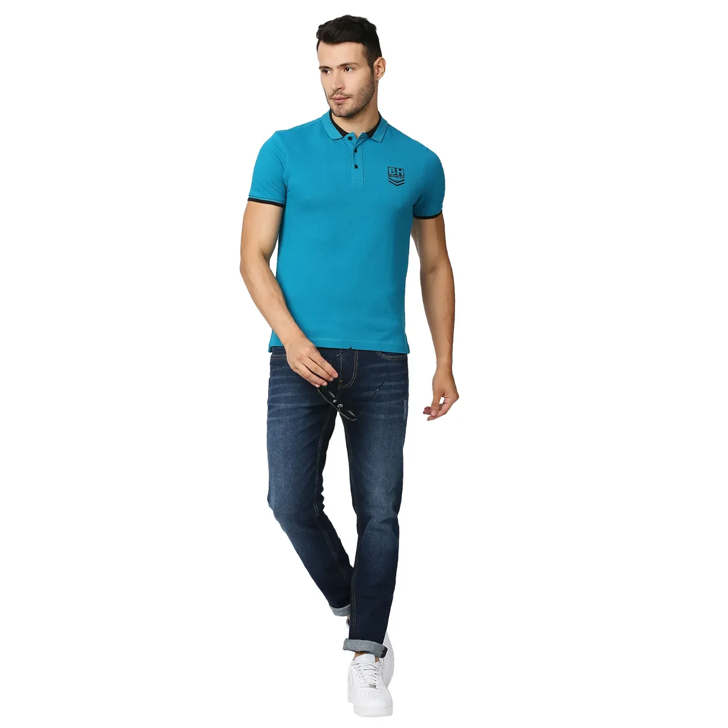 Blue Slim Straight Fit Men's Denims by Being Human Clothing - Image 6