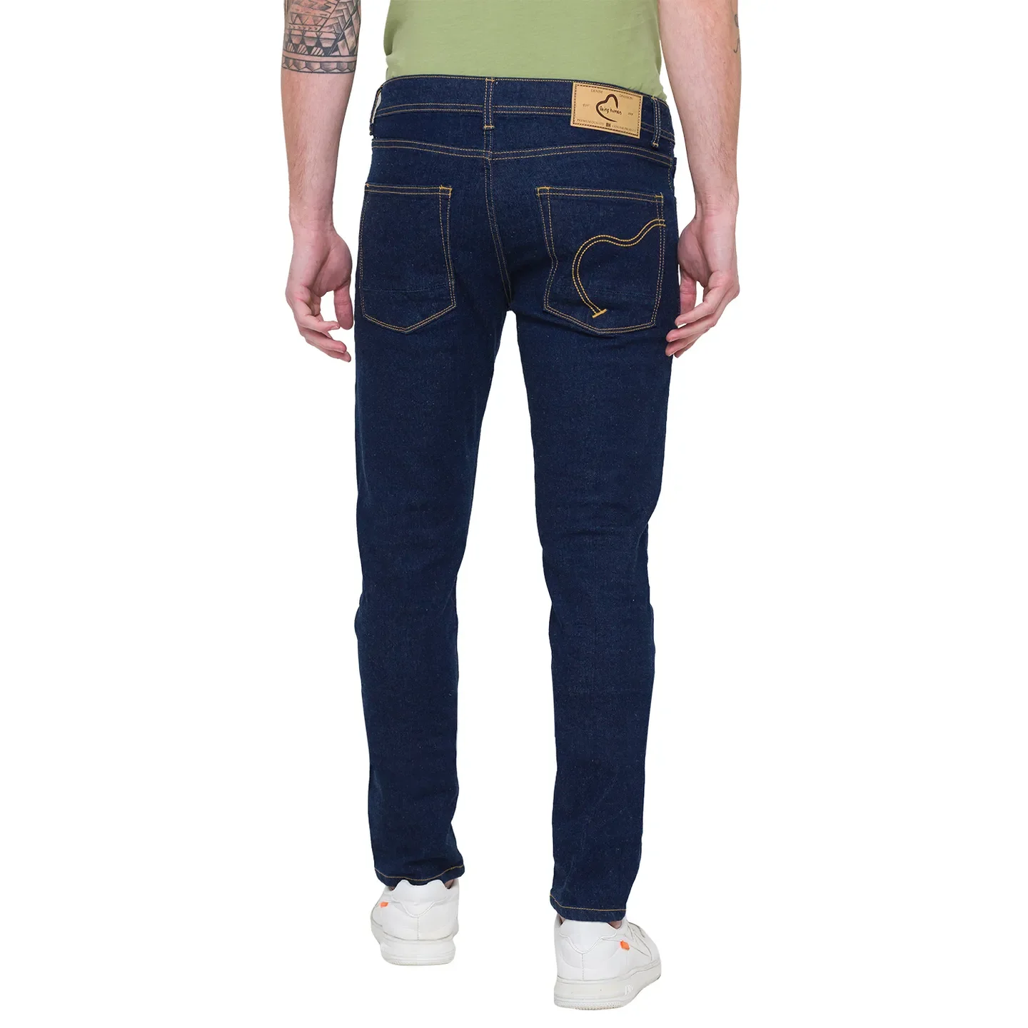 Blue Slim Straight Fit Men's Denims by Being Human Clothing - Image 3