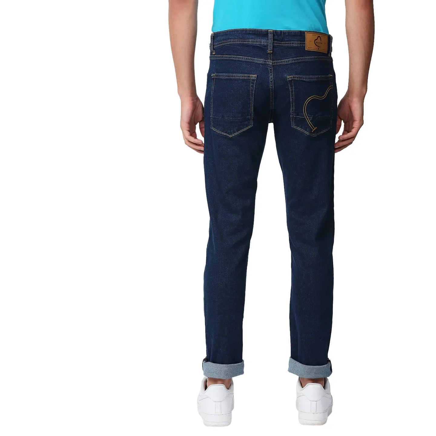 Blue Slim Straight Fit Men's Denims by Being Human Clothing - Image 4