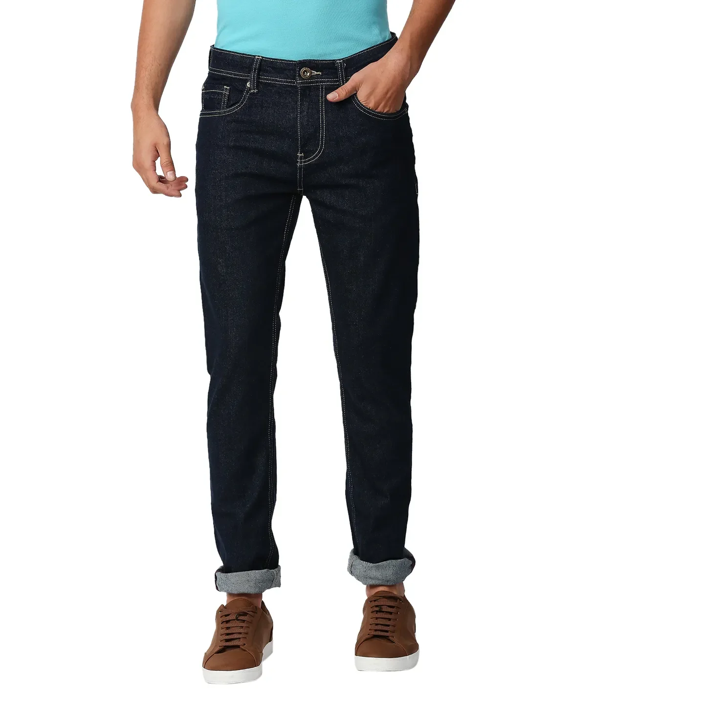 Blue Slim Straight Fit Men's Denims by Being Human Clothing