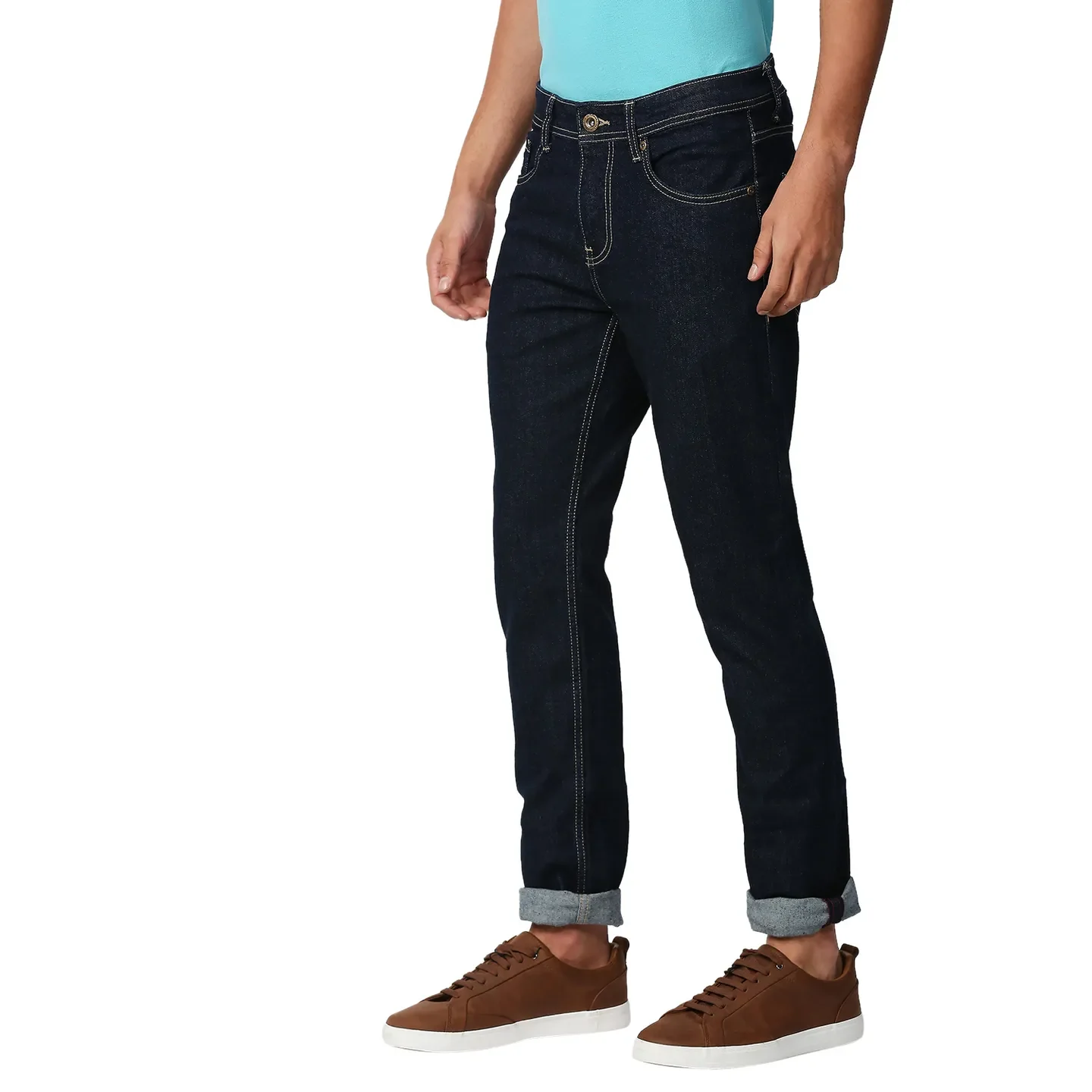 Blue Slim Straight Fit Men's Denims by Being Human Clothing - Image 2