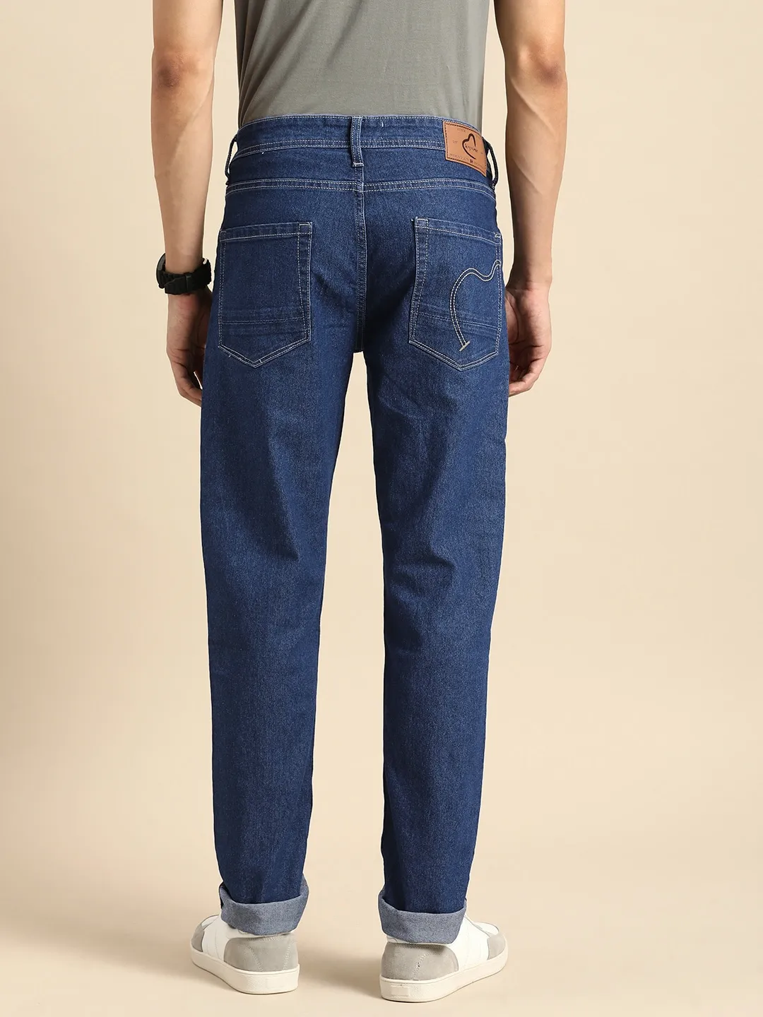 Blue Slim Straight Fit Men's Denims by Being Human Clothing - Image 3