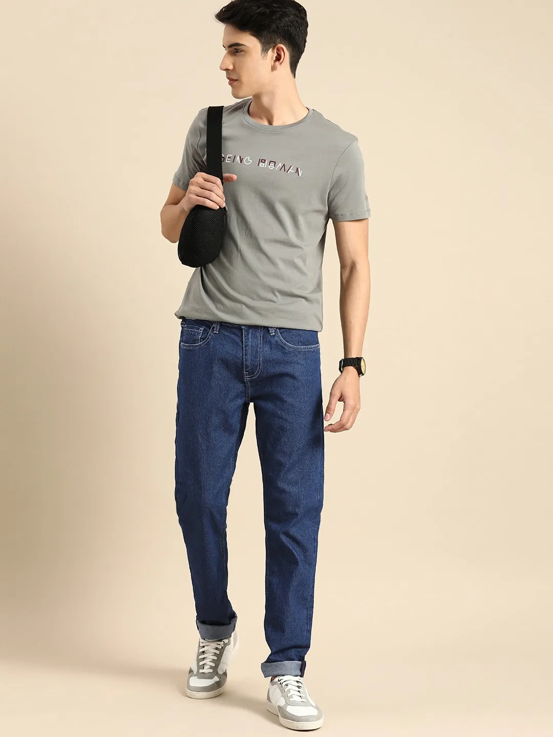 Blue Slim Straight Fit Men's Denims by Being Human Clothing - Image 5