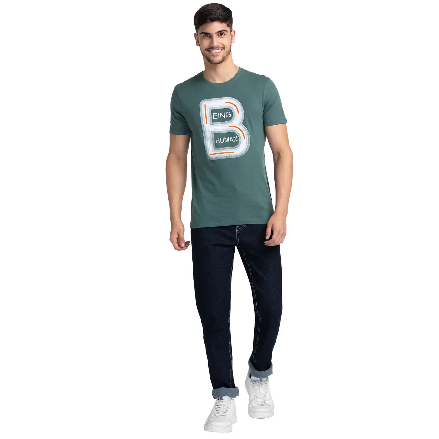 Blue Slim Straight Fit Men's Denims by Being Human Clothing - Image 2